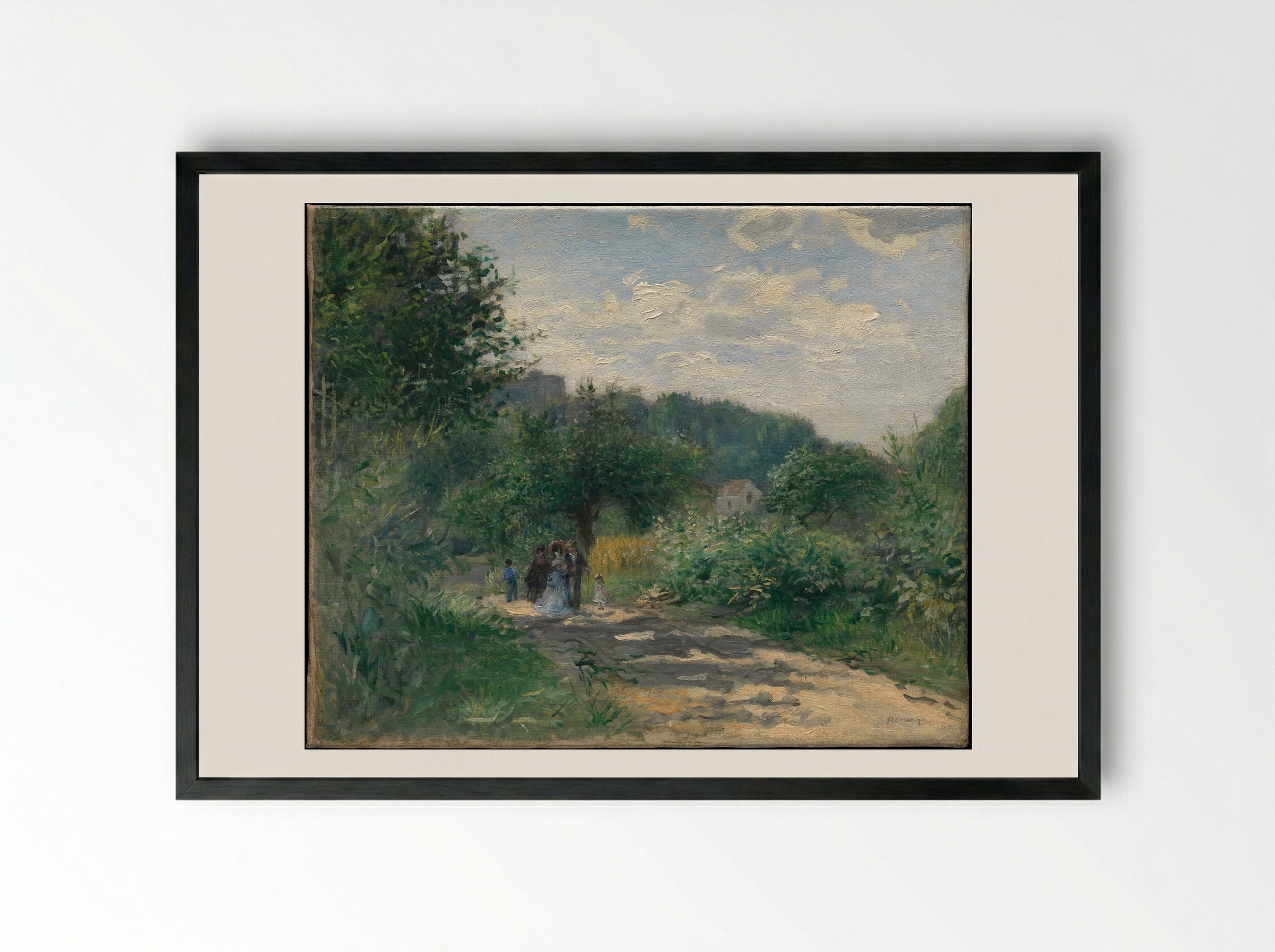 A Road in Louveciennes - Pierre-Auguste Renoir - Framed Print Black