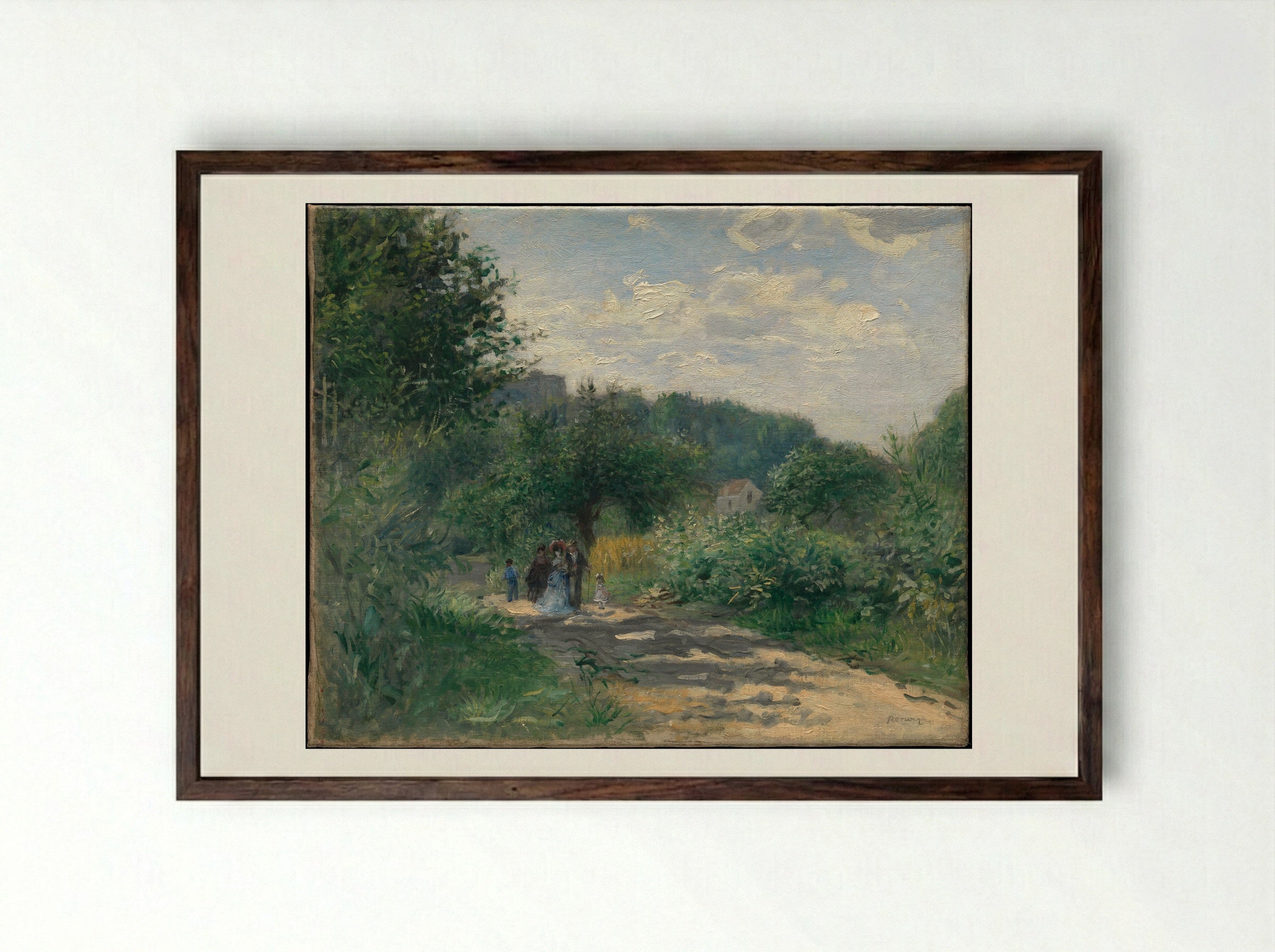 A Road in Louveciennes - Pierre-Auguste Renoir - Framed Print Dark Wood