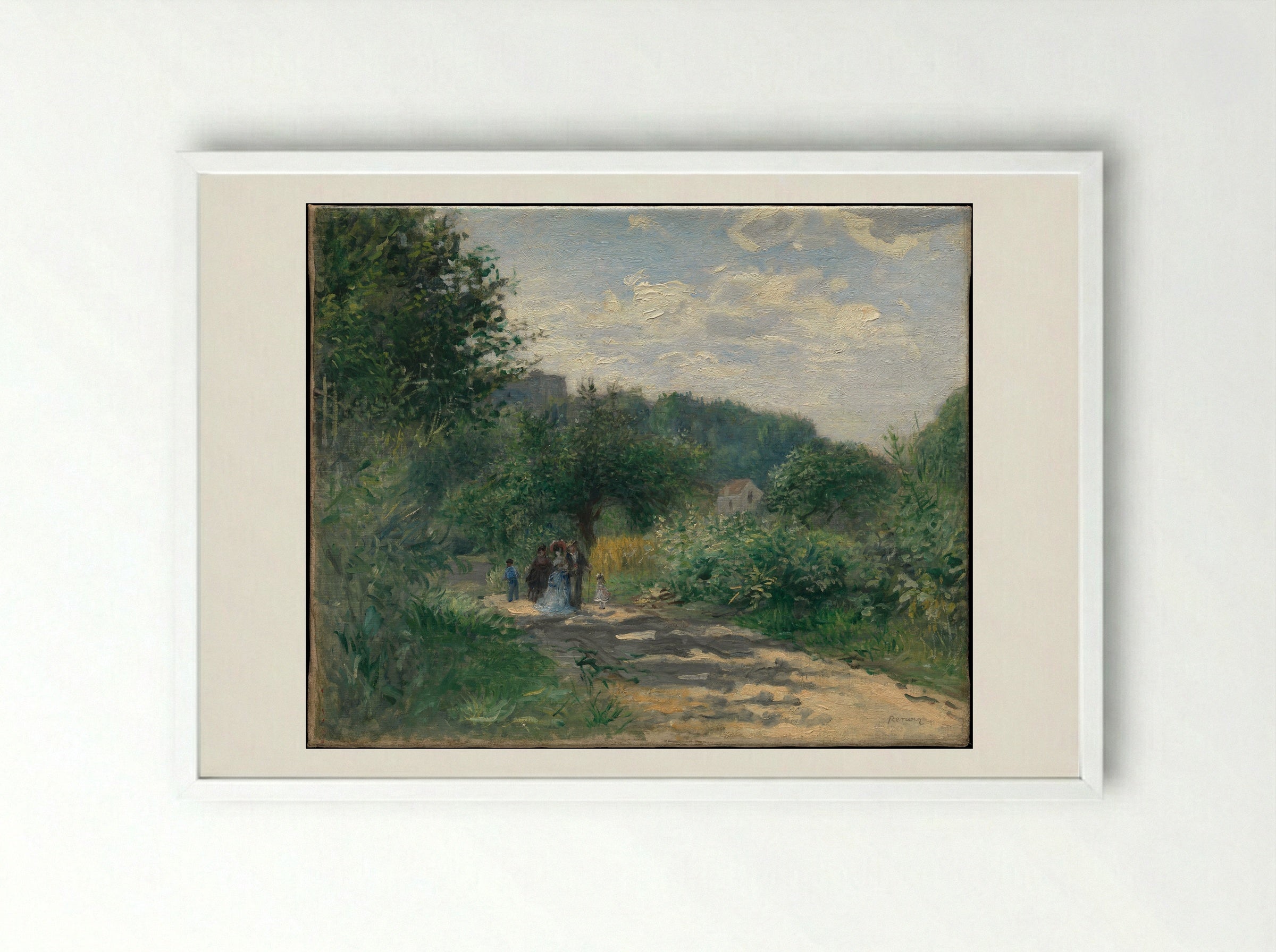 A Road in Louveciennes - Pierre-Auguste Renoir - Framed Print White