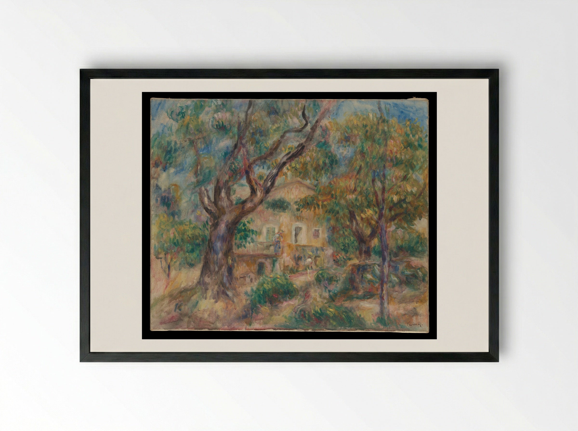 The Farm at Les Collettes, Cagnes - Auguste Renoir - Framed Print Black