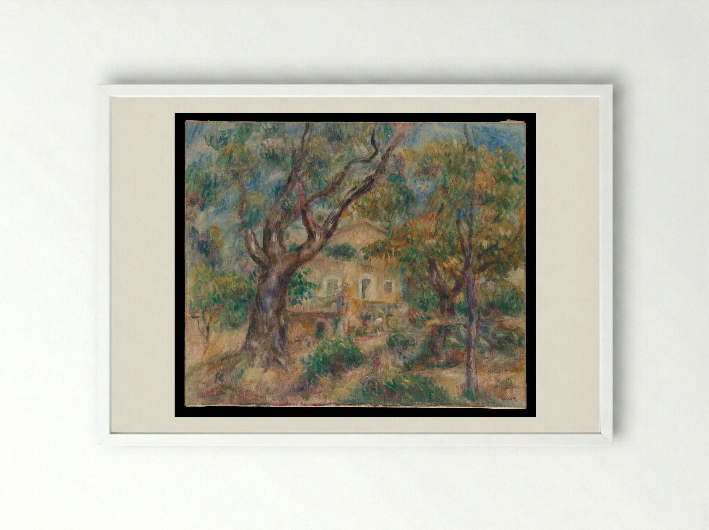 The Farm at Les Collettes, Cagnes - Auguste Renoir - Framed Print White
