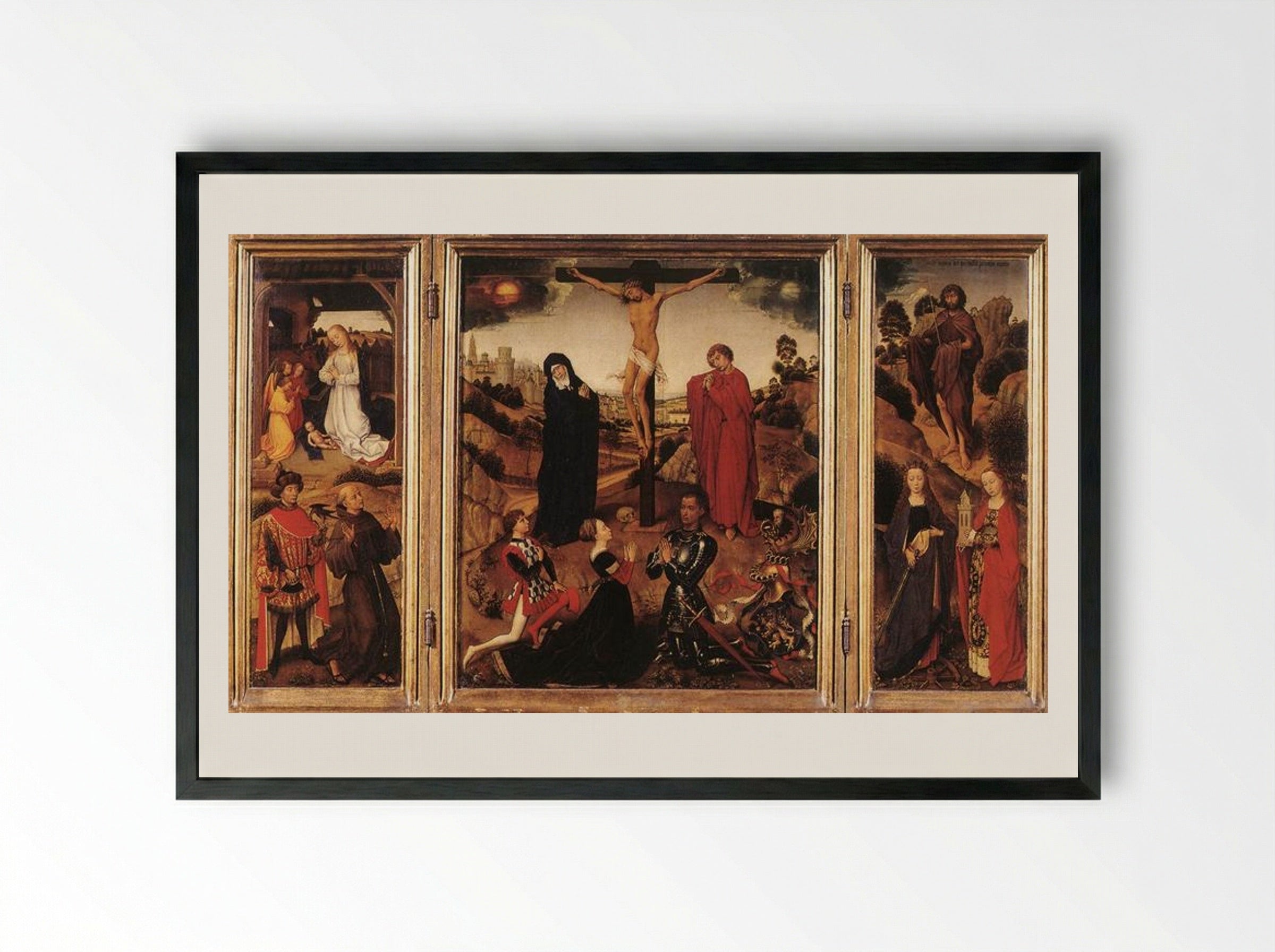 Sforza Triptych - Rogier van der Weyden - Framed Print Black