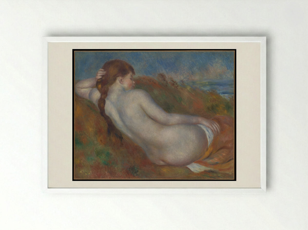 Reclining Nude - Pierre-Auguste Renoir - Framed Print White