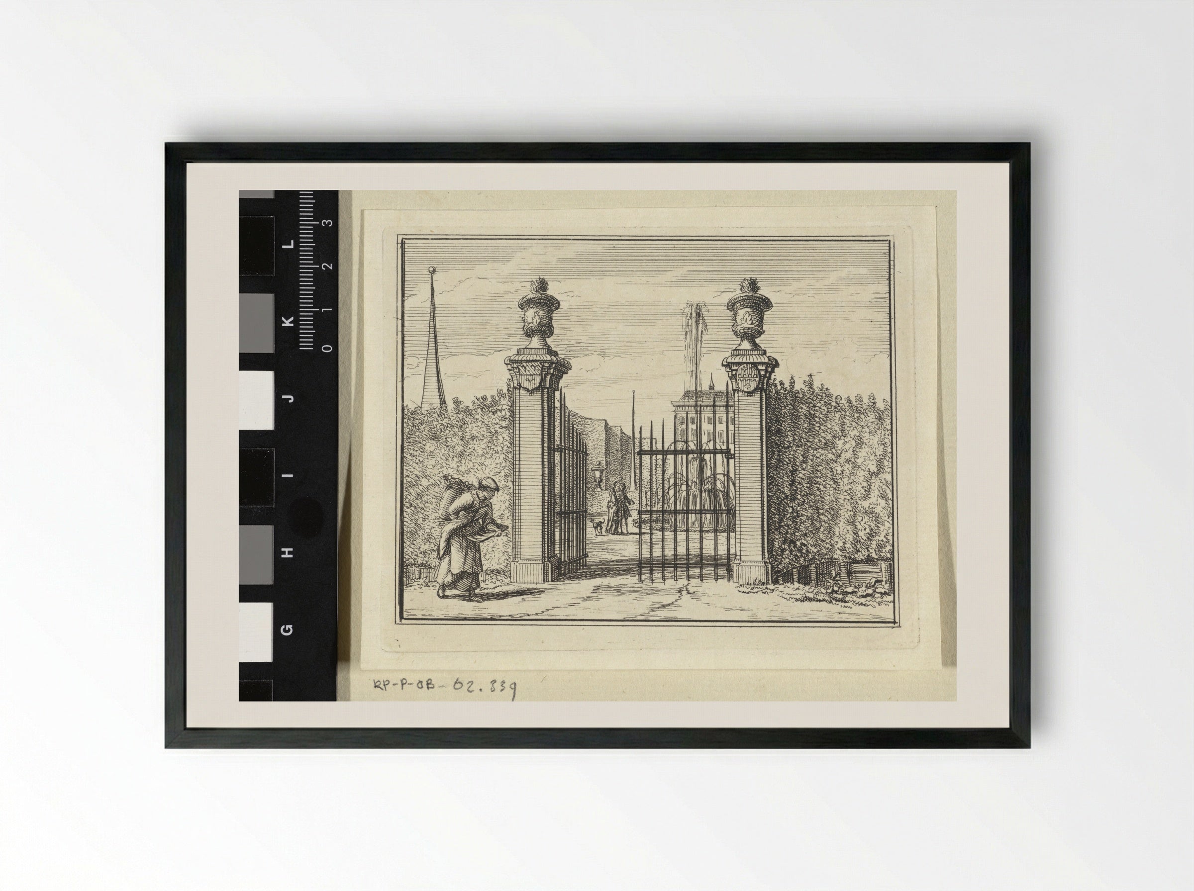 Toegangsspoort van een landhuis - Vincent Laurensz. van der Vinne (II) - Framed Print Black