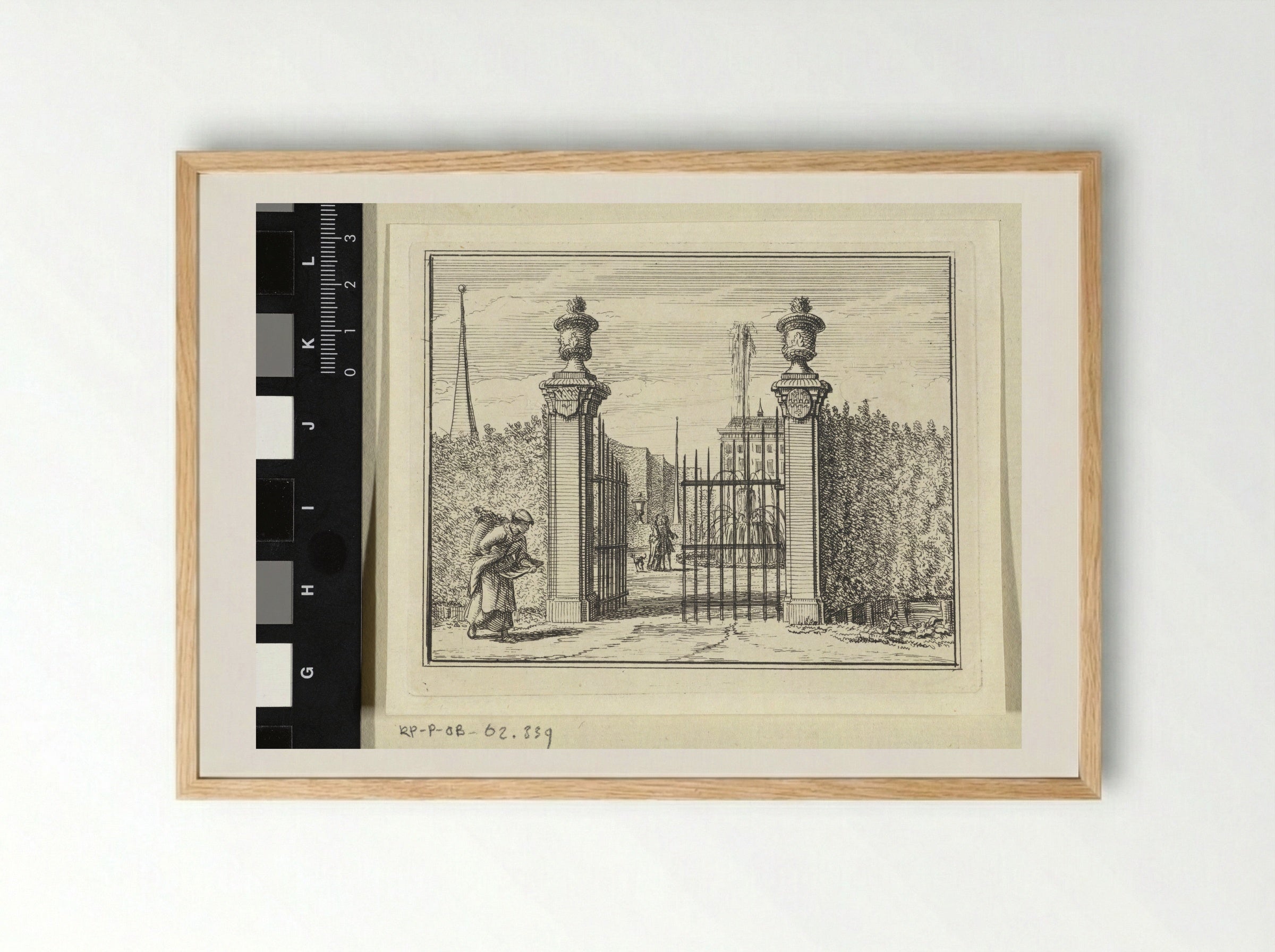 Toegangsspoort van een landhuis - Vincent Laurensz. van der Vinne (II) - Framed Print Wood
