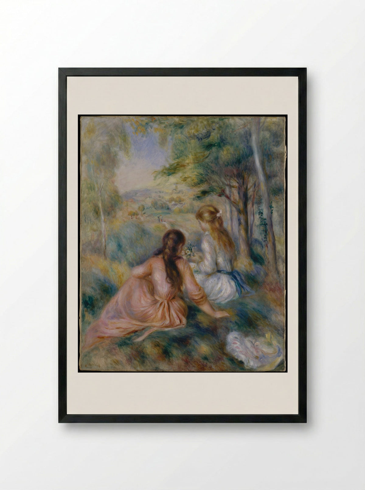 In the Meadow - Auguste Renoir - Framed Print Black