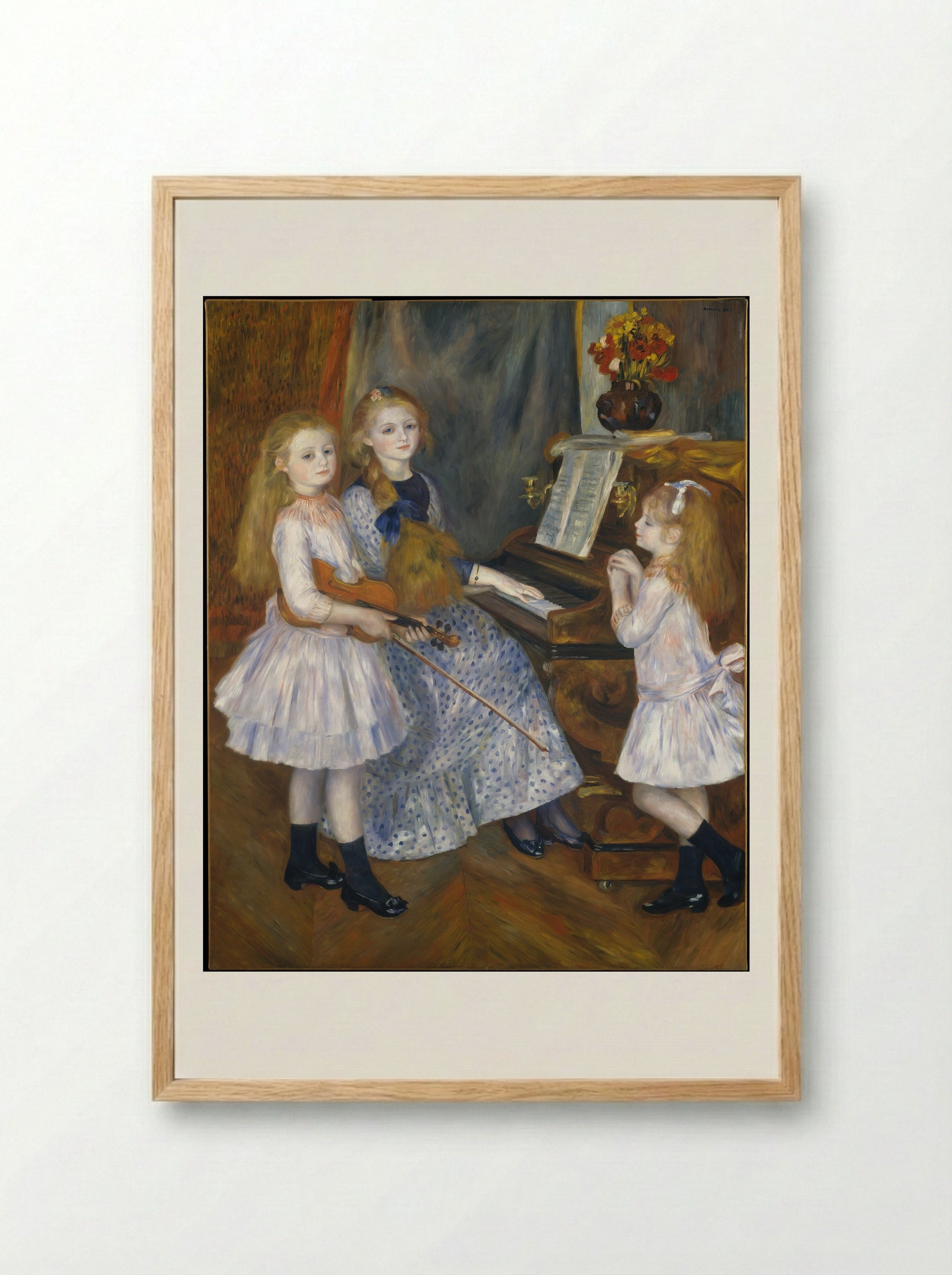 The Daughters of Catulle Mendès - Auguste Renoir - Framed Print Wood