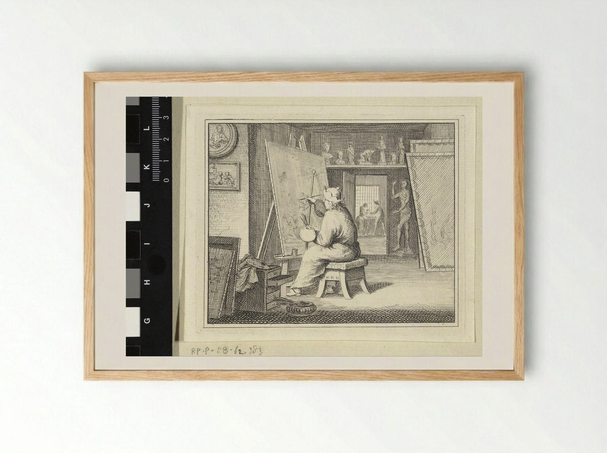 Schilder in zijn atelier - Vincent Laurensz. van der Vinne (II) - Framed Print Wood
