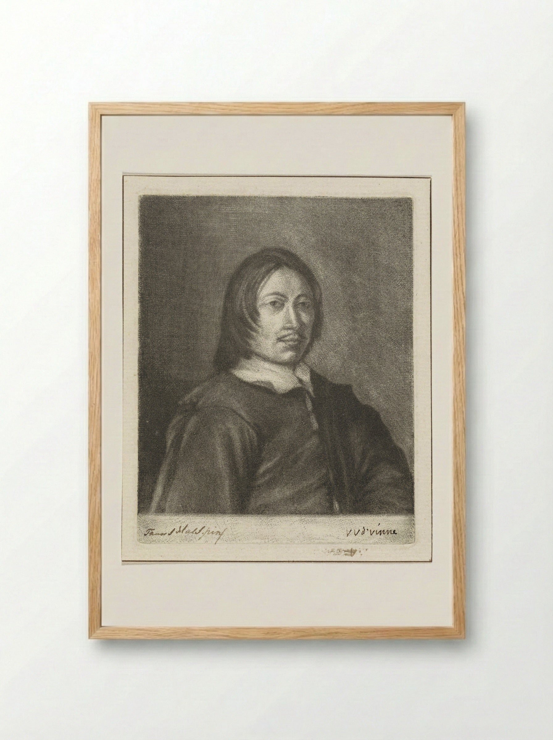 Portrait of a Man (After Frans Hals) - Vincent Laurensz. van der Vinne (II) - Framed Print Wood