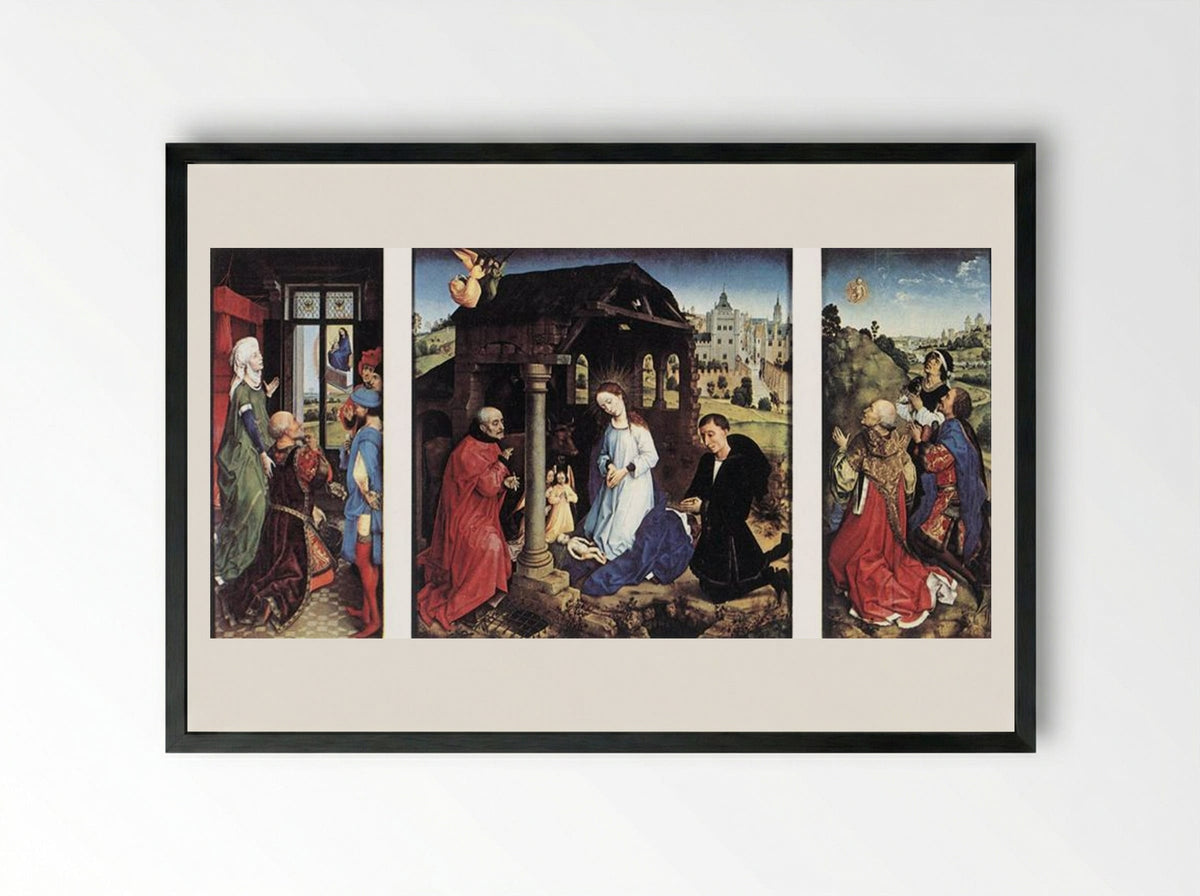Pierre Bladelin Triptych - Rogier van der Weyden - Framed Print Black