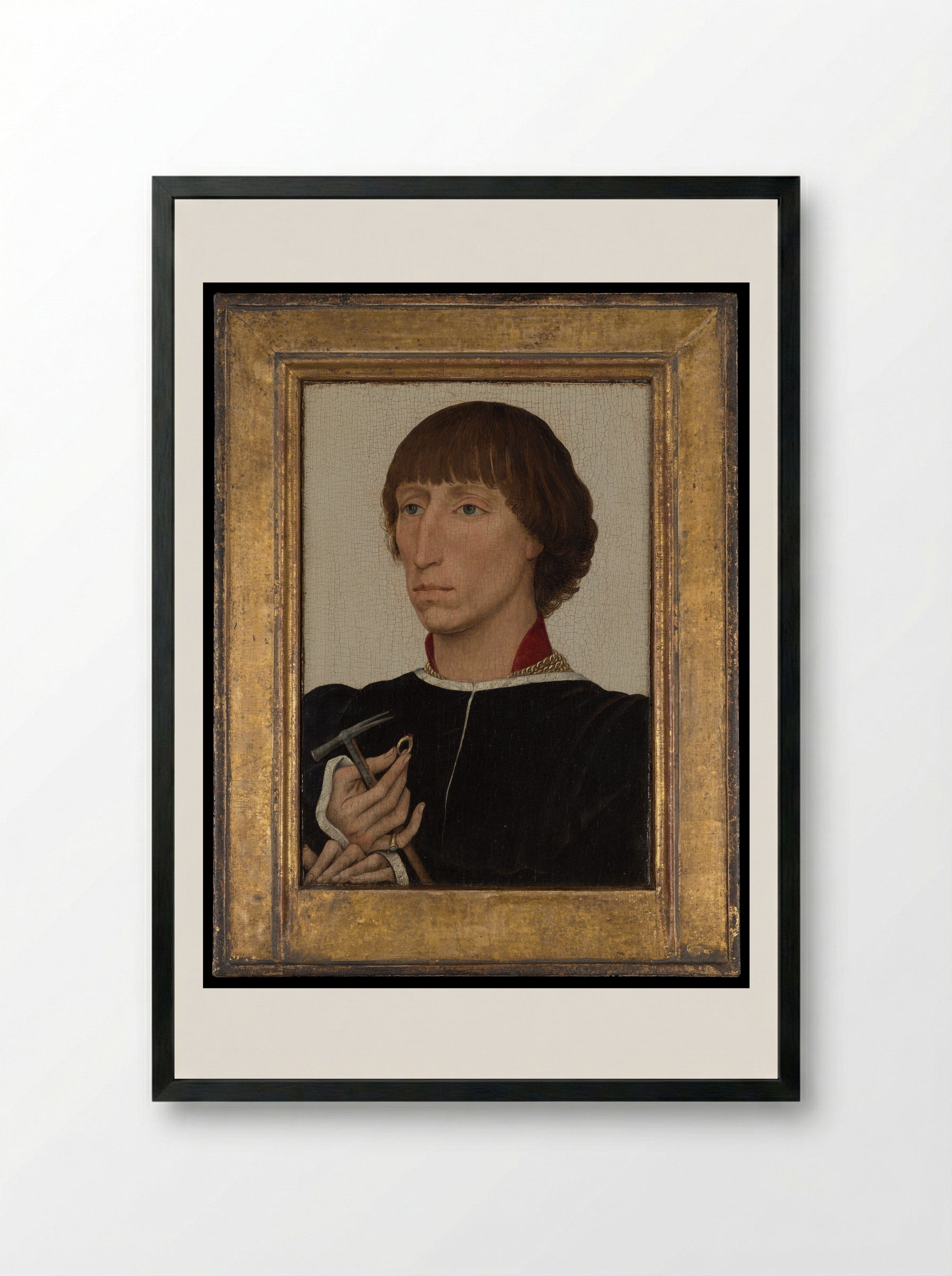 Portrait of Francesco d'Este - Rogier van der Weyden - Framed Print Black