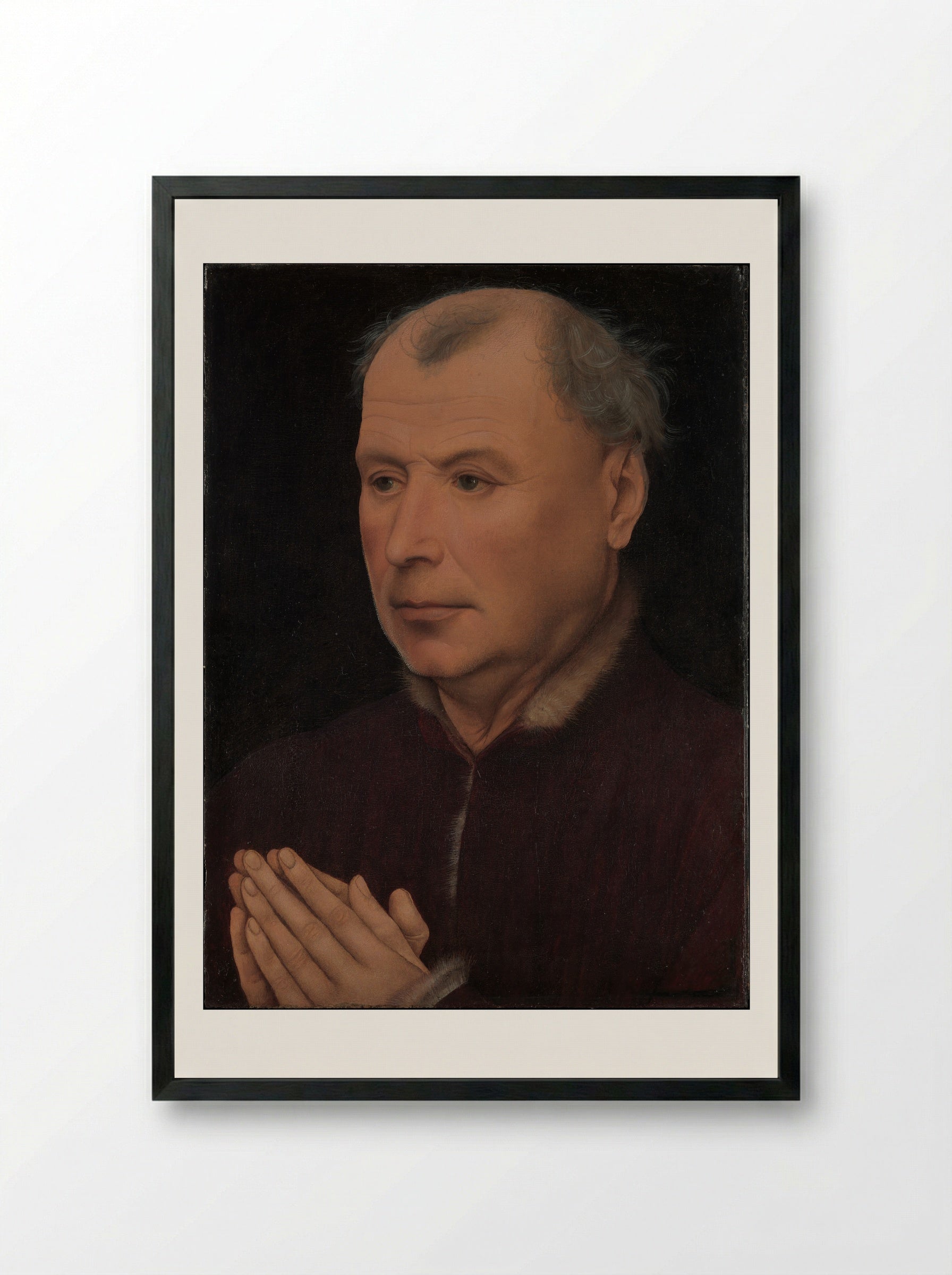 Man in Prayer - Rogier van der Weyden - Framed Print Black