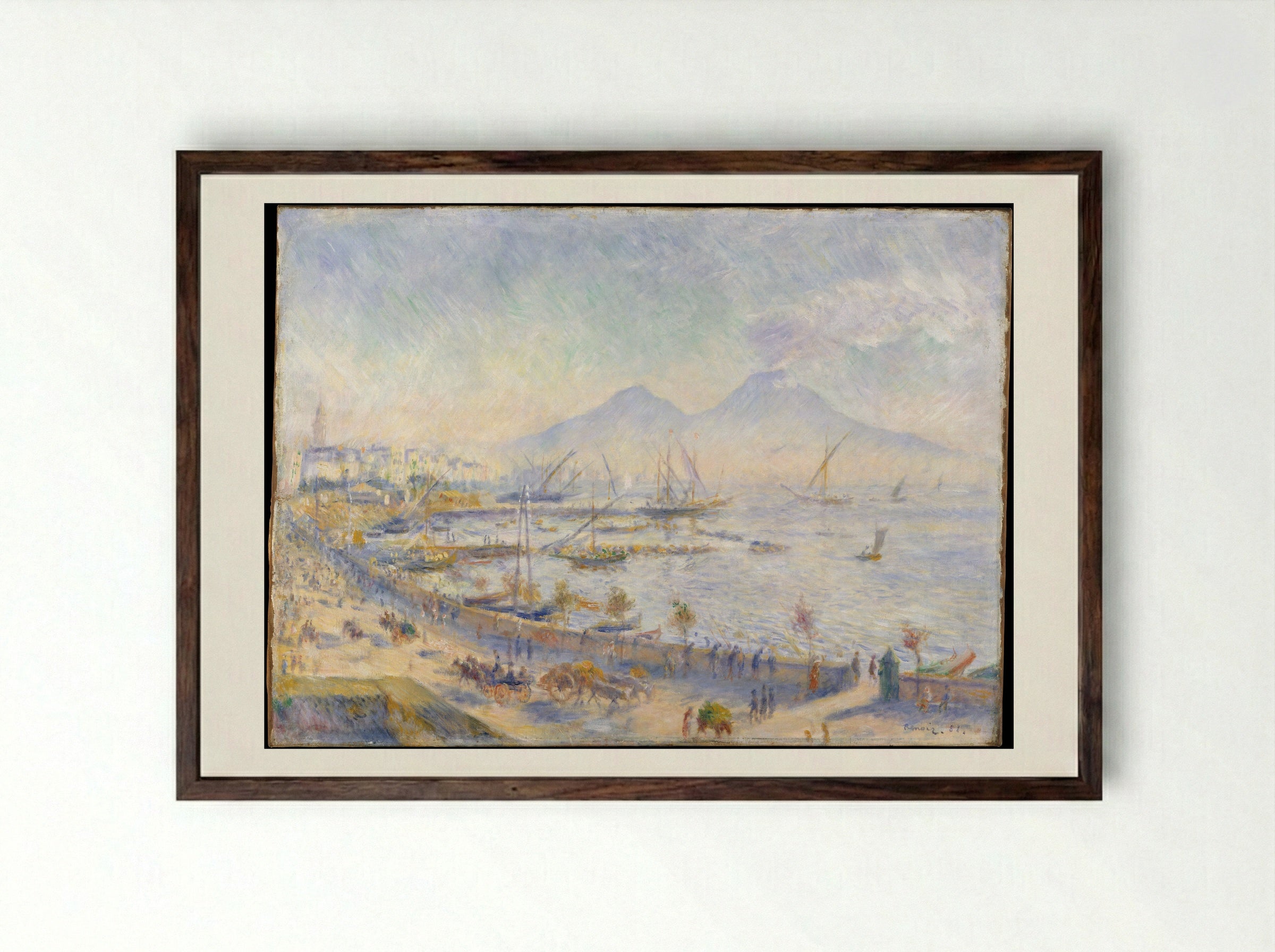 The Bay of Naples - Auguste Renoir - Framed Print Dark Wood
