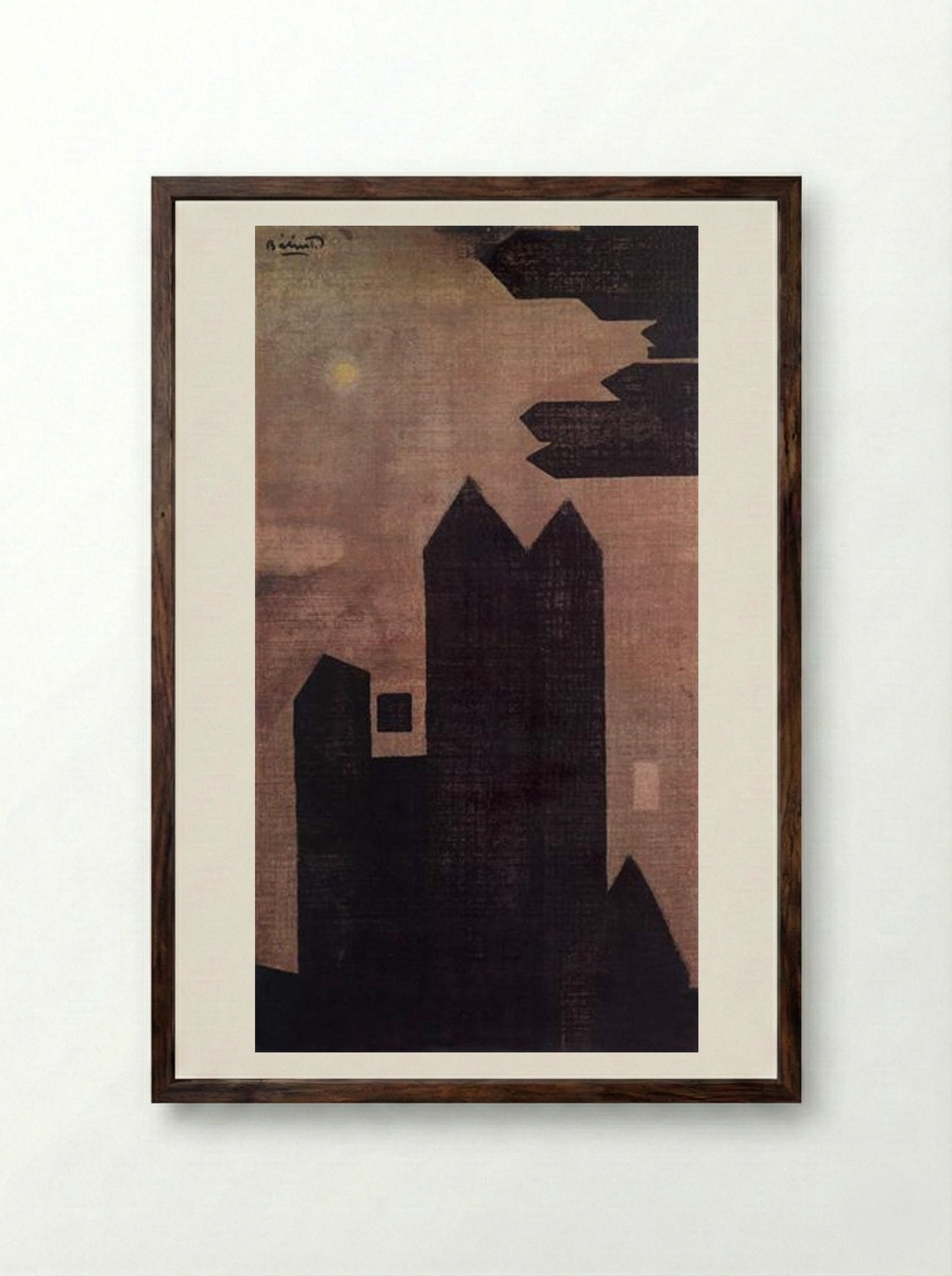 Houses at Hastings - Endre Bálint - Framed Print Dark Wood