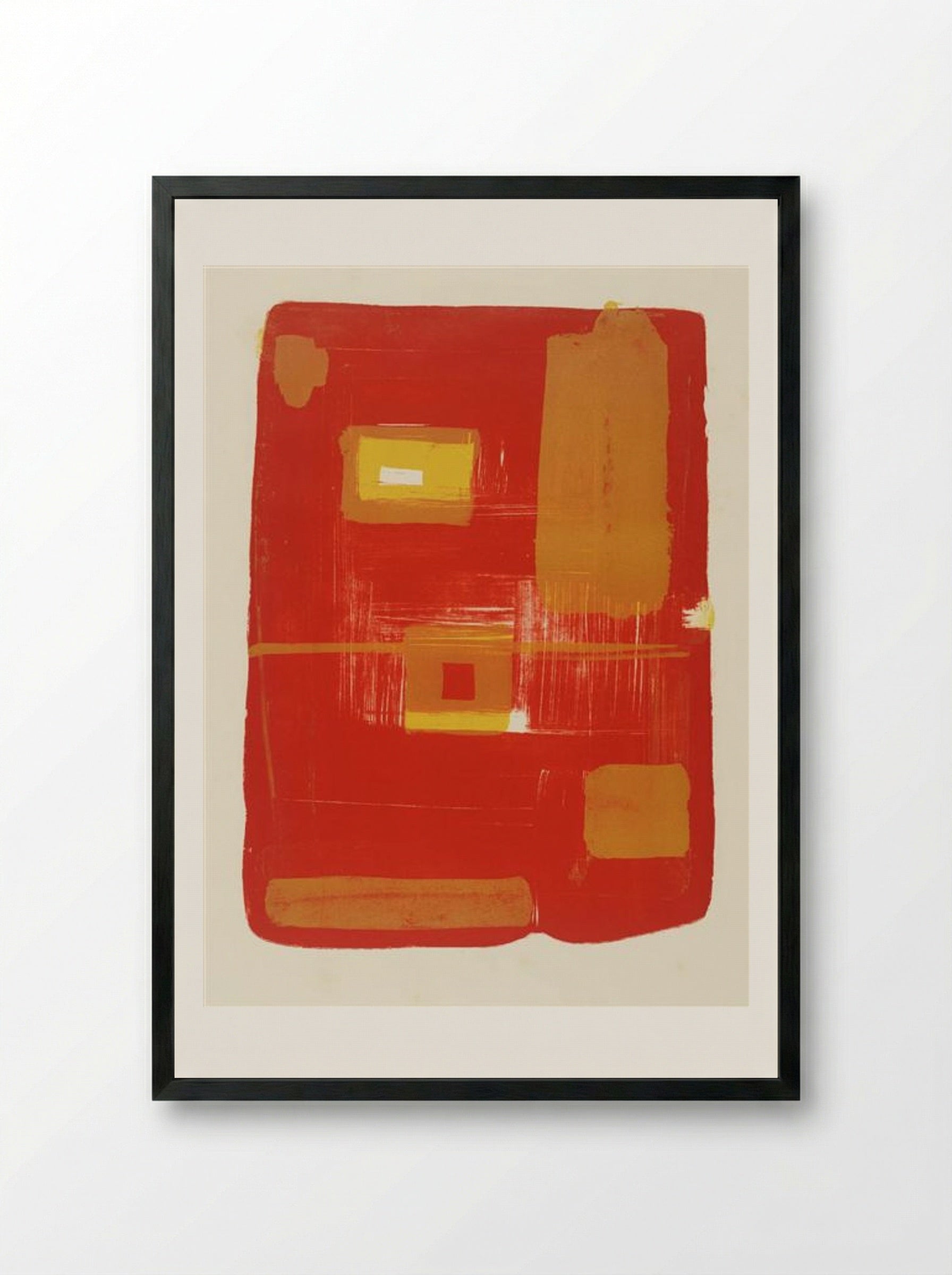 Red and Yellow Image - Patrick Heron - Framed Print Black
