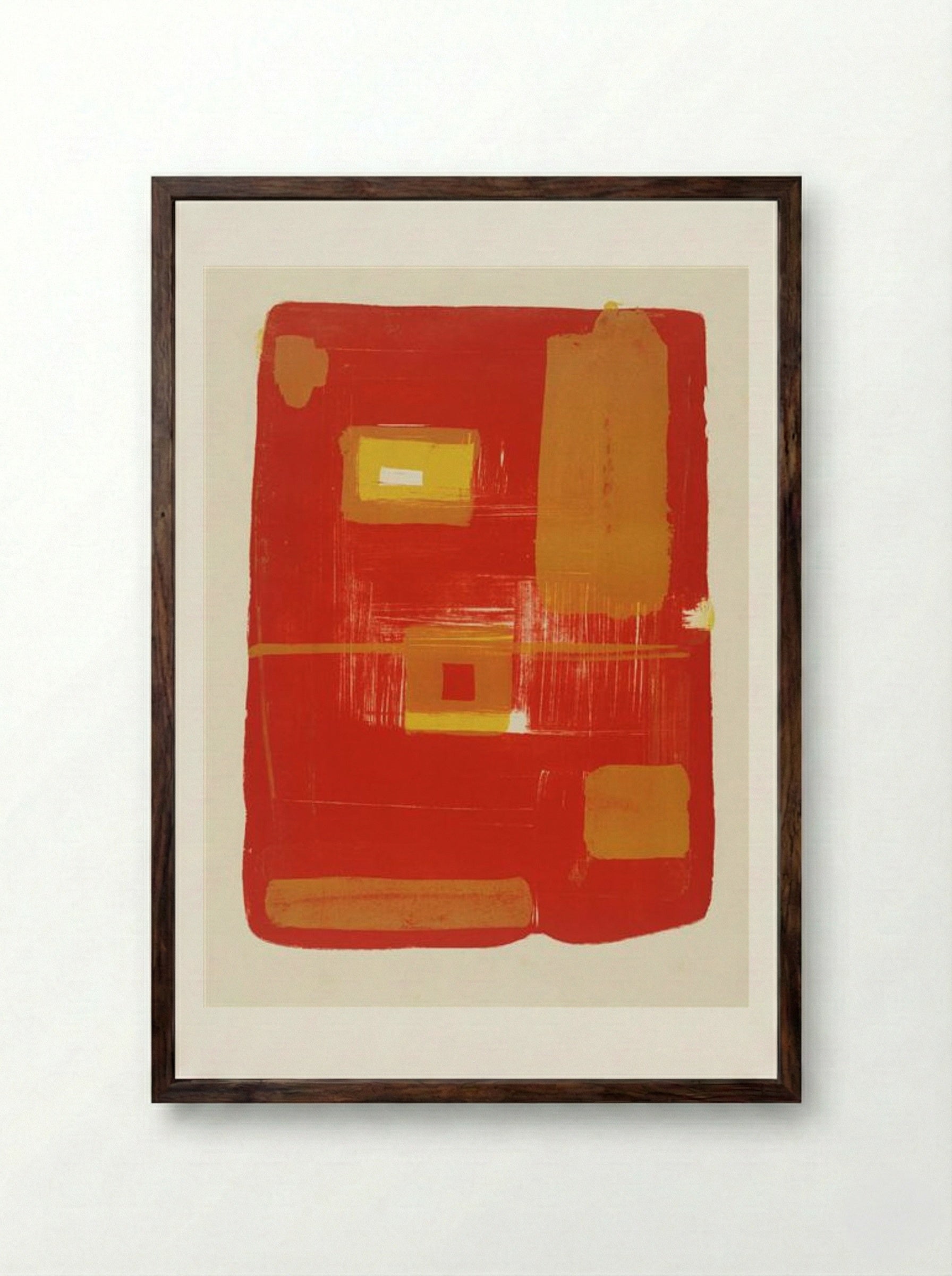 Red and Yellow Image - Patrick Heron - Framed Print Dark Wood