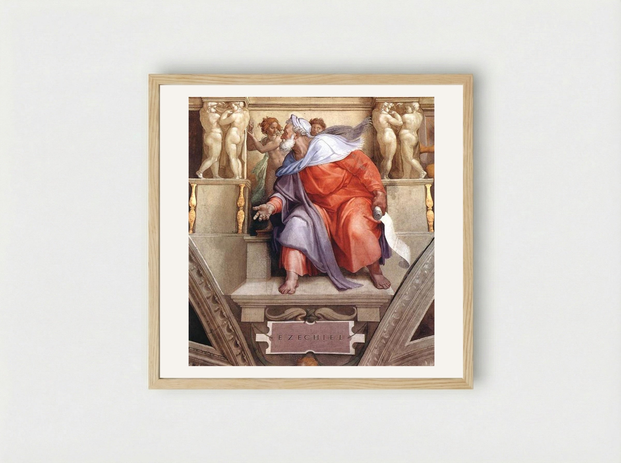 The Prophet Ezekiel - Michelangelo Buonarroti - Framed Print Wood