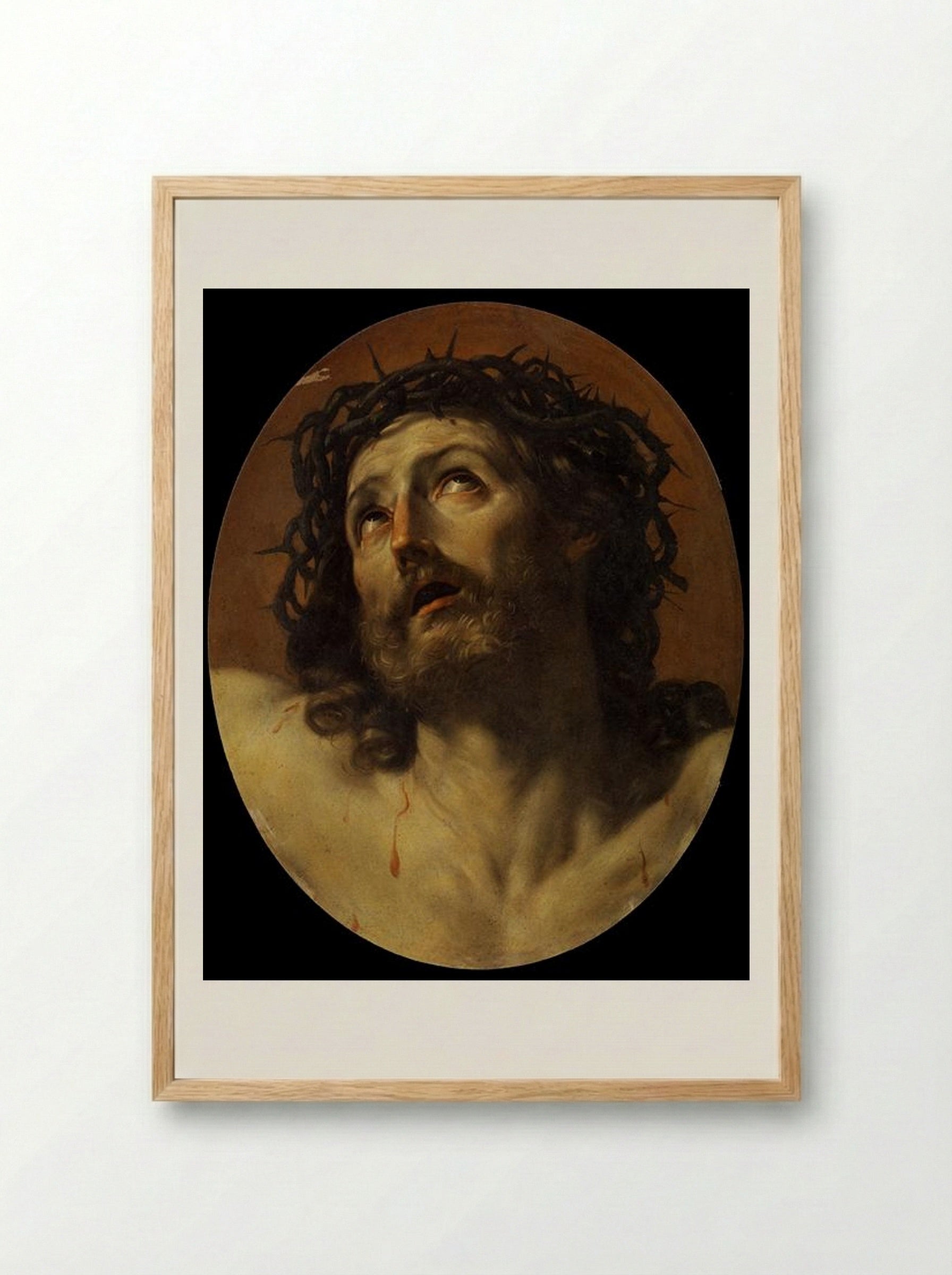 Head of Christ Crowned with Thorns - Guido Reni - Framed Print Wood
