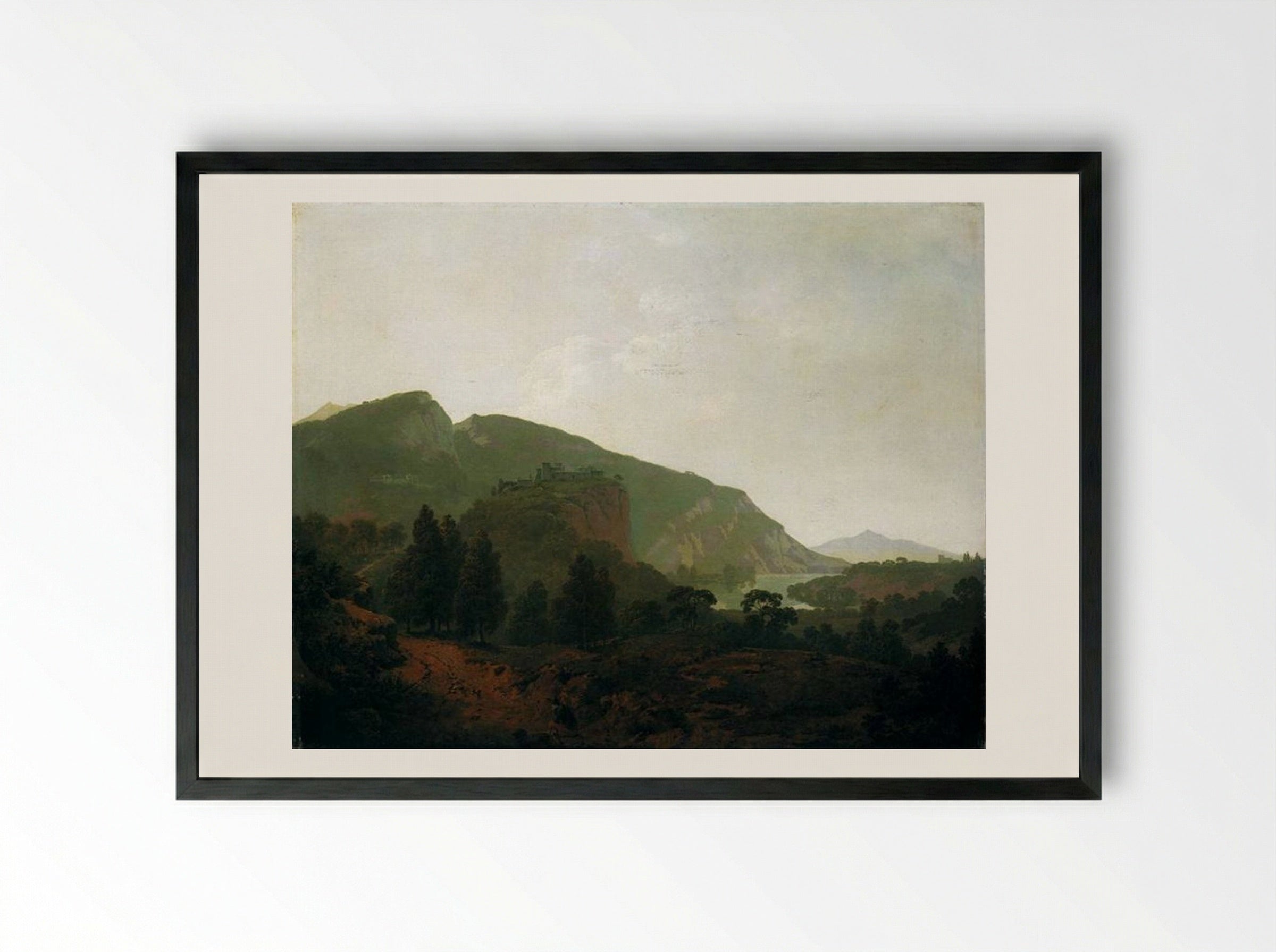 Italian Landscape - Joseph Wright of Derby - Framed Print Black
