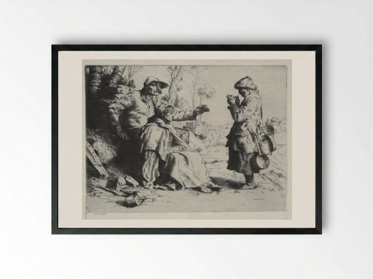 Tinkers - William Strang - Framed Print Black