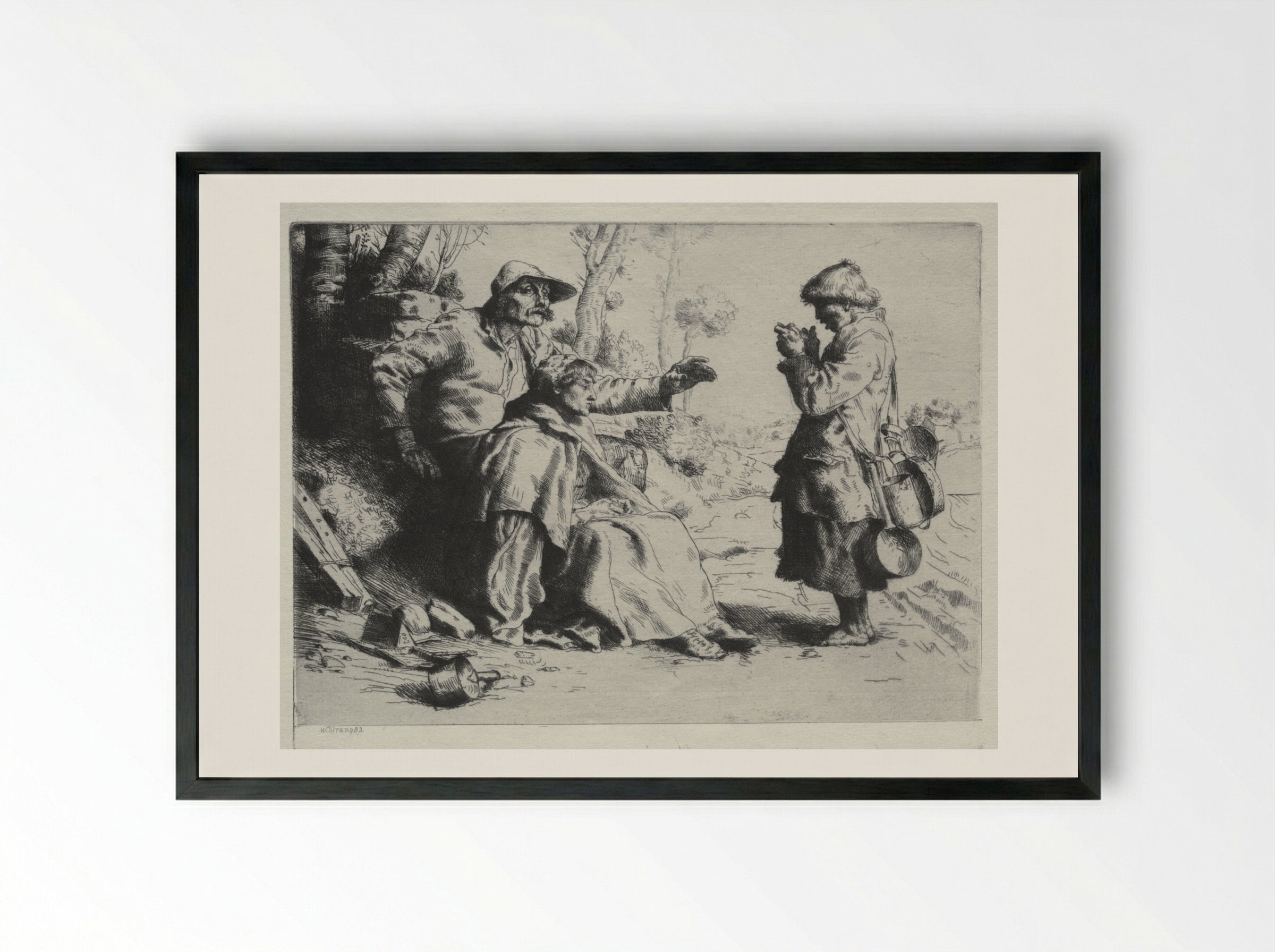 Tinkers - William Strang - Framed Print Black