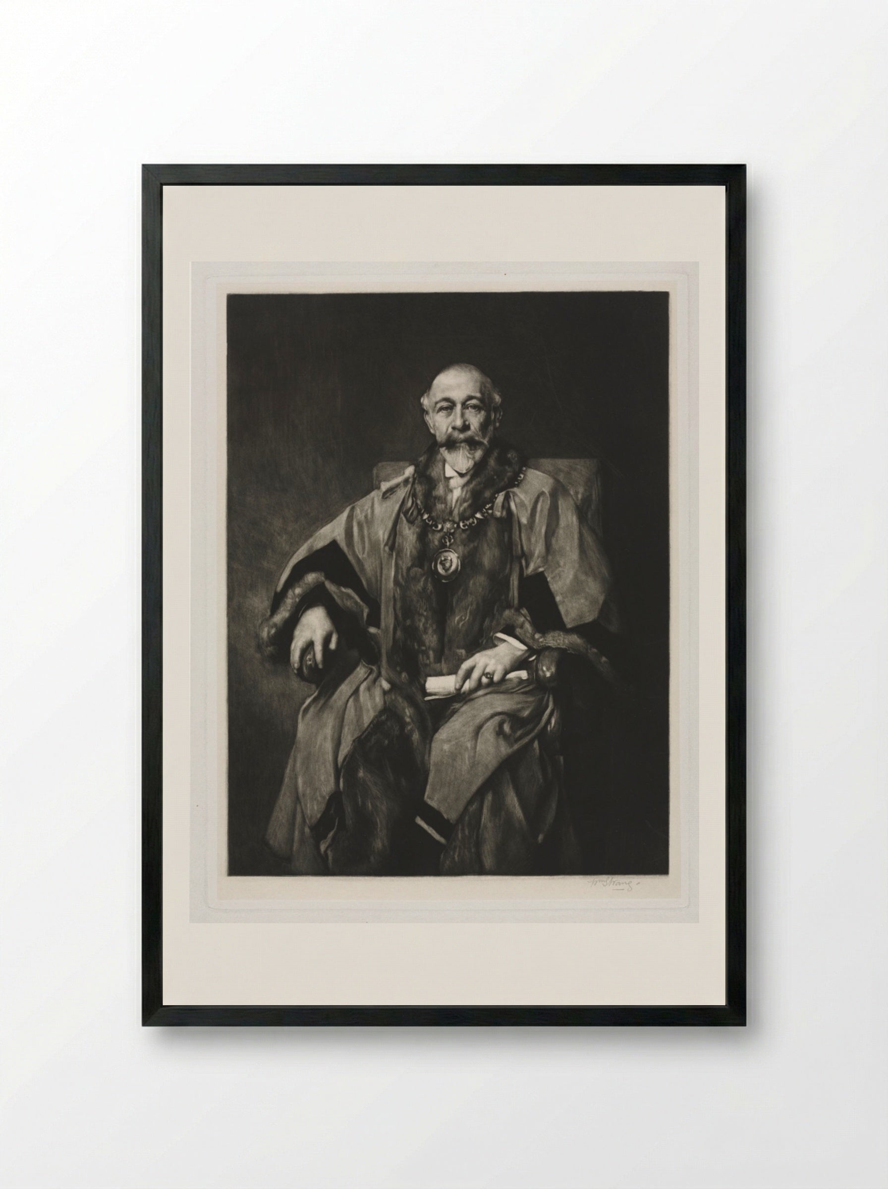 Sir Bartle Frère - William Strang - Framed Print Black