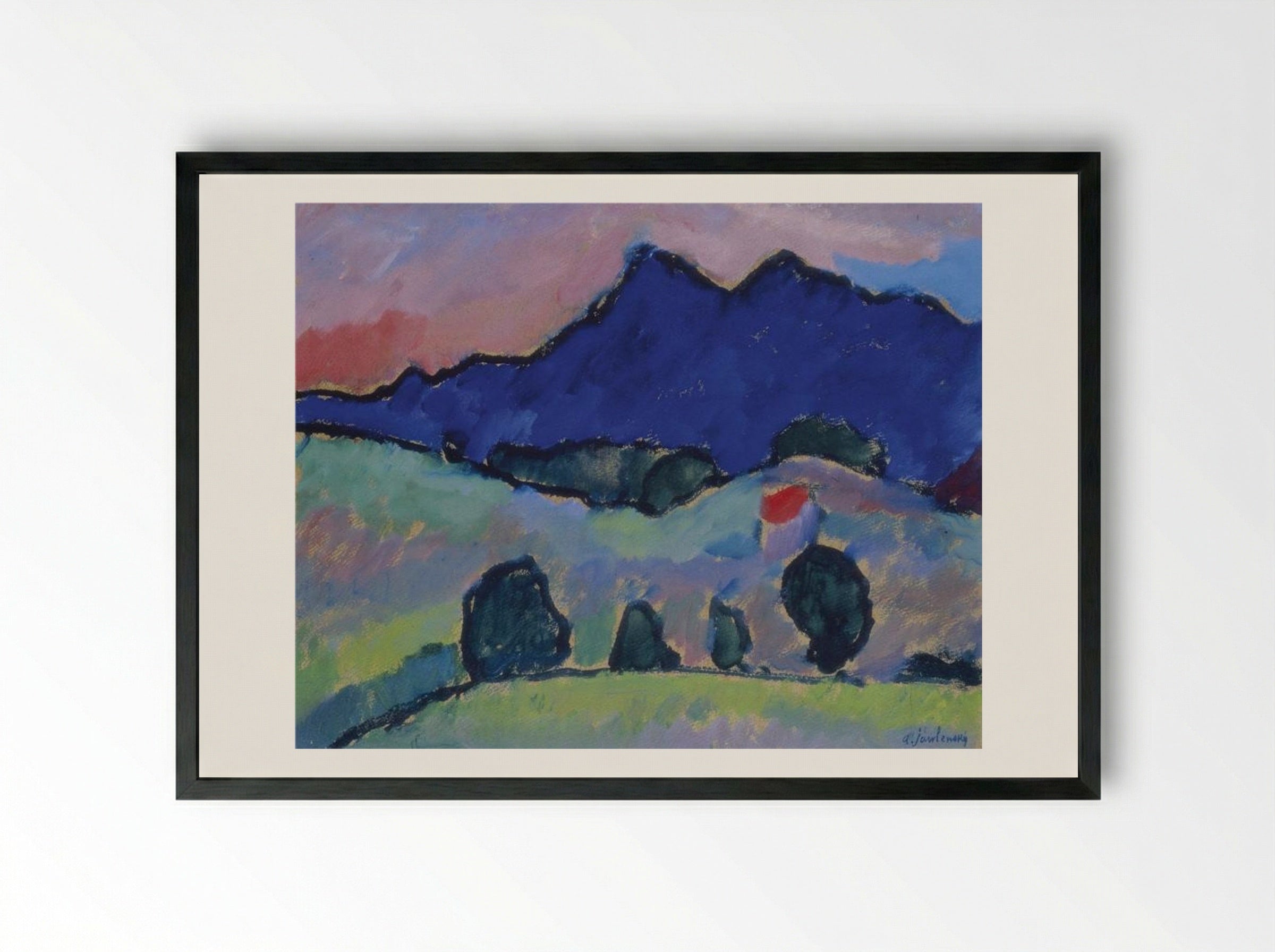 Blauer Berg - Alexej von Jawlensky - Framed Print Black
