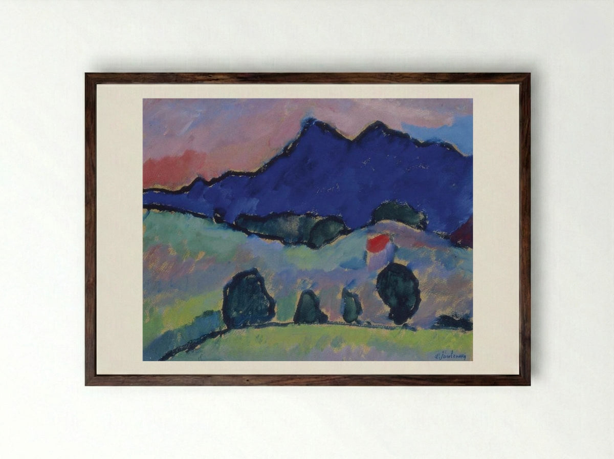 Blauer Berg - Alexej von Jawlensky - Framed Print Dark Wood