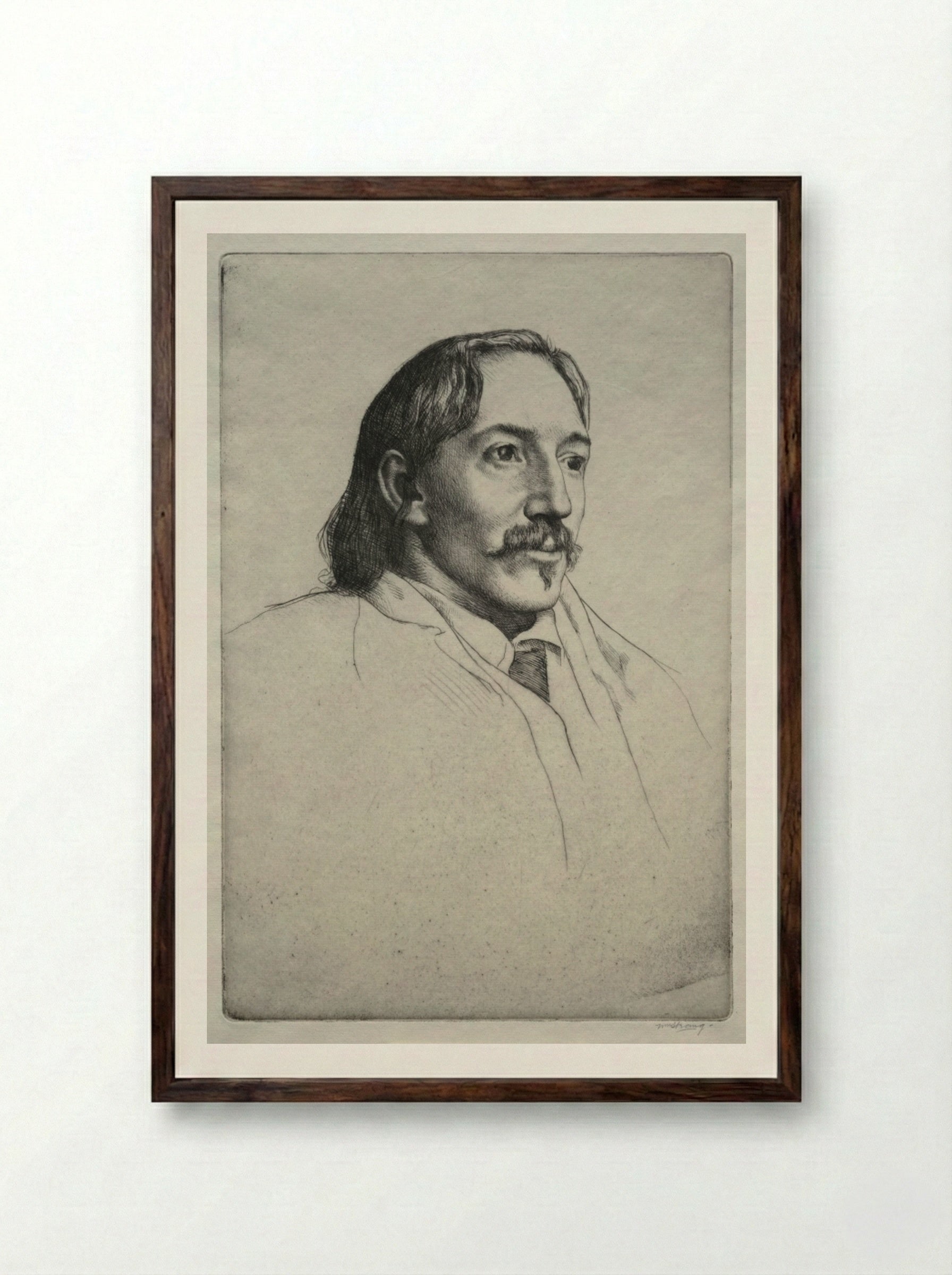 Robert Louis Balfour Stevenson - William Strang - Framed Print Dark Wood