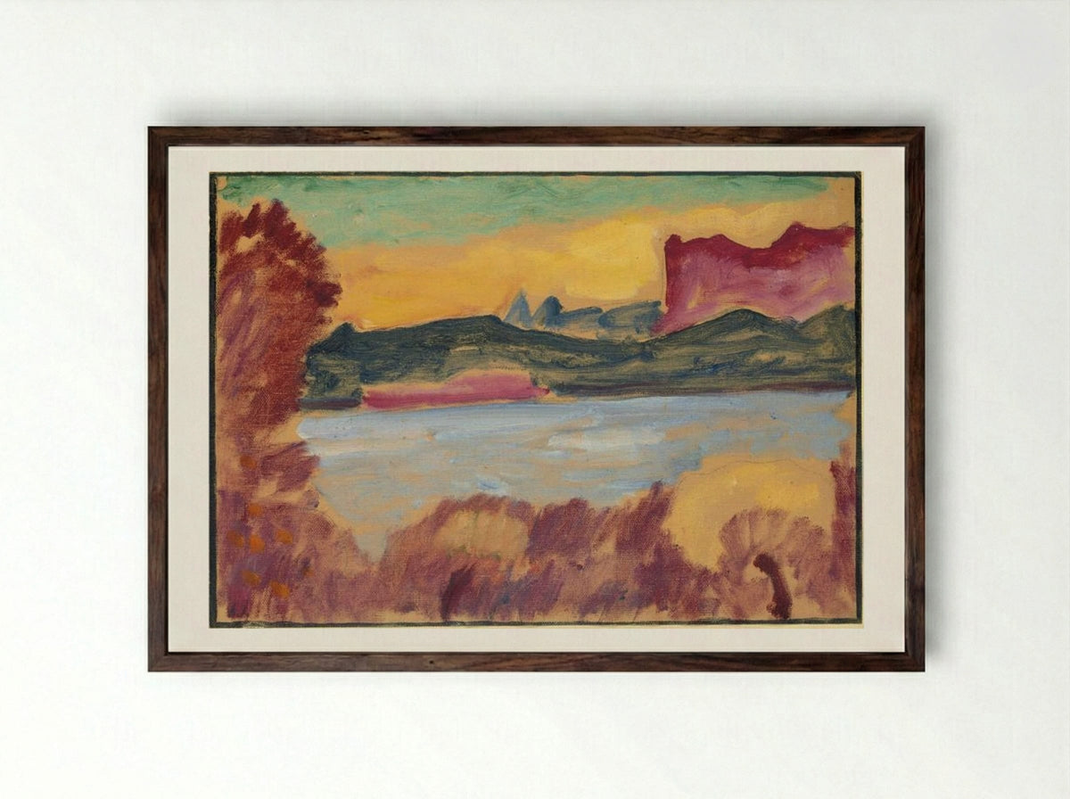 Landschaft, Genfer See - Alexej von Jawlensky - Framed Print Dark Wood