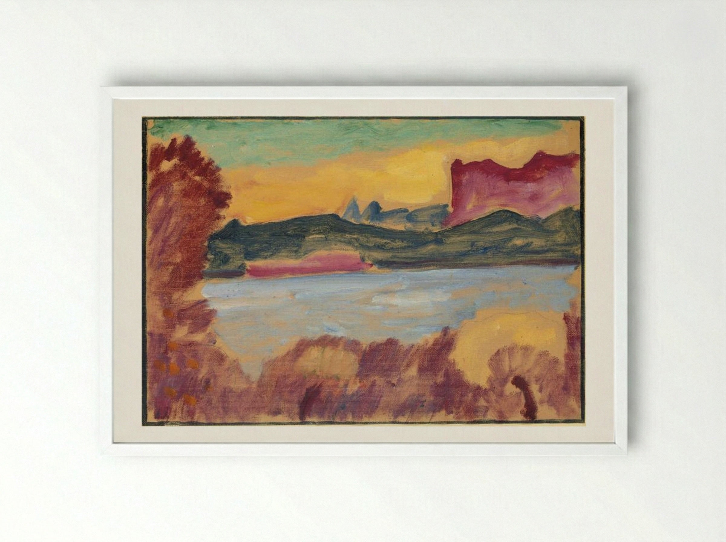 Landschaft, Genfer See - Alexej von Jawlensky - Framed Print White