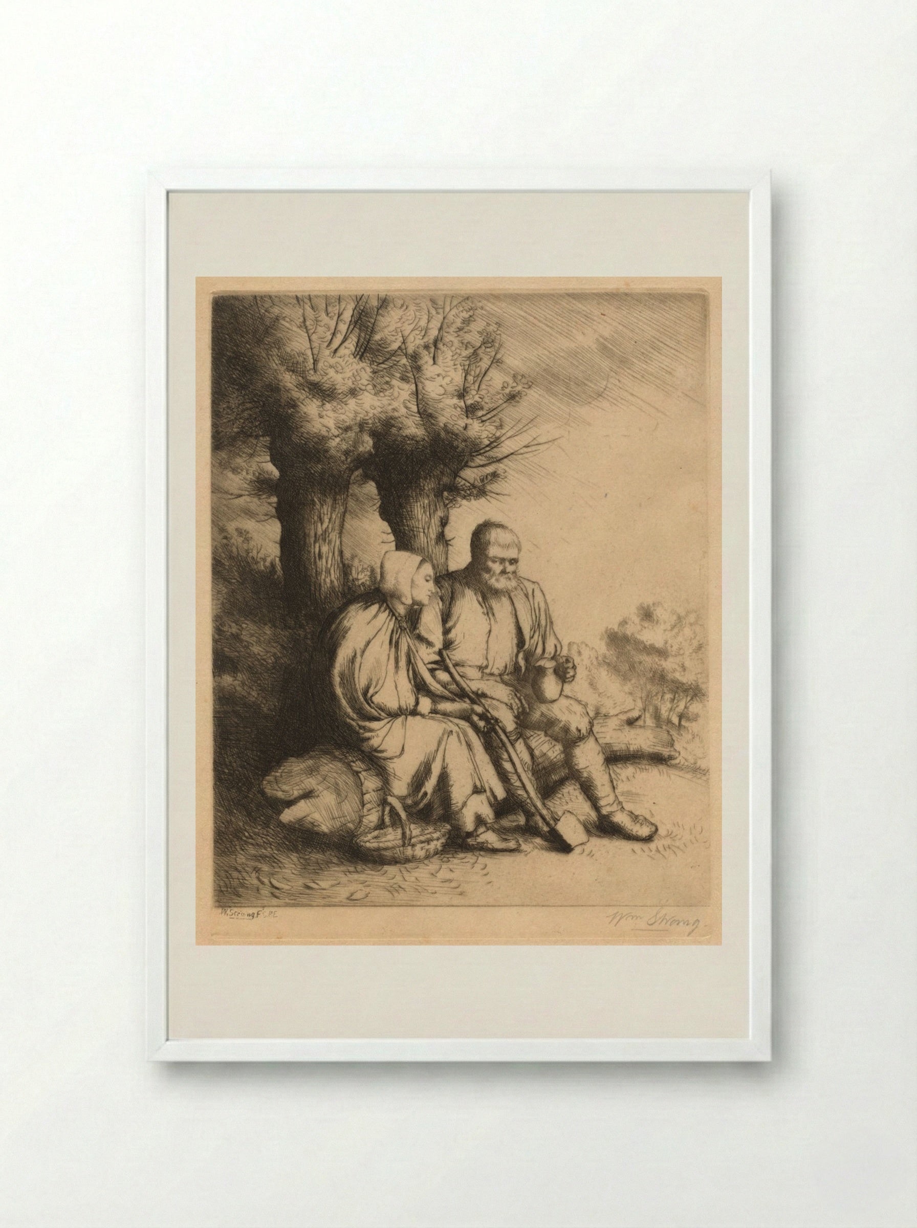 The Woodman - William Strang - Framed Print White