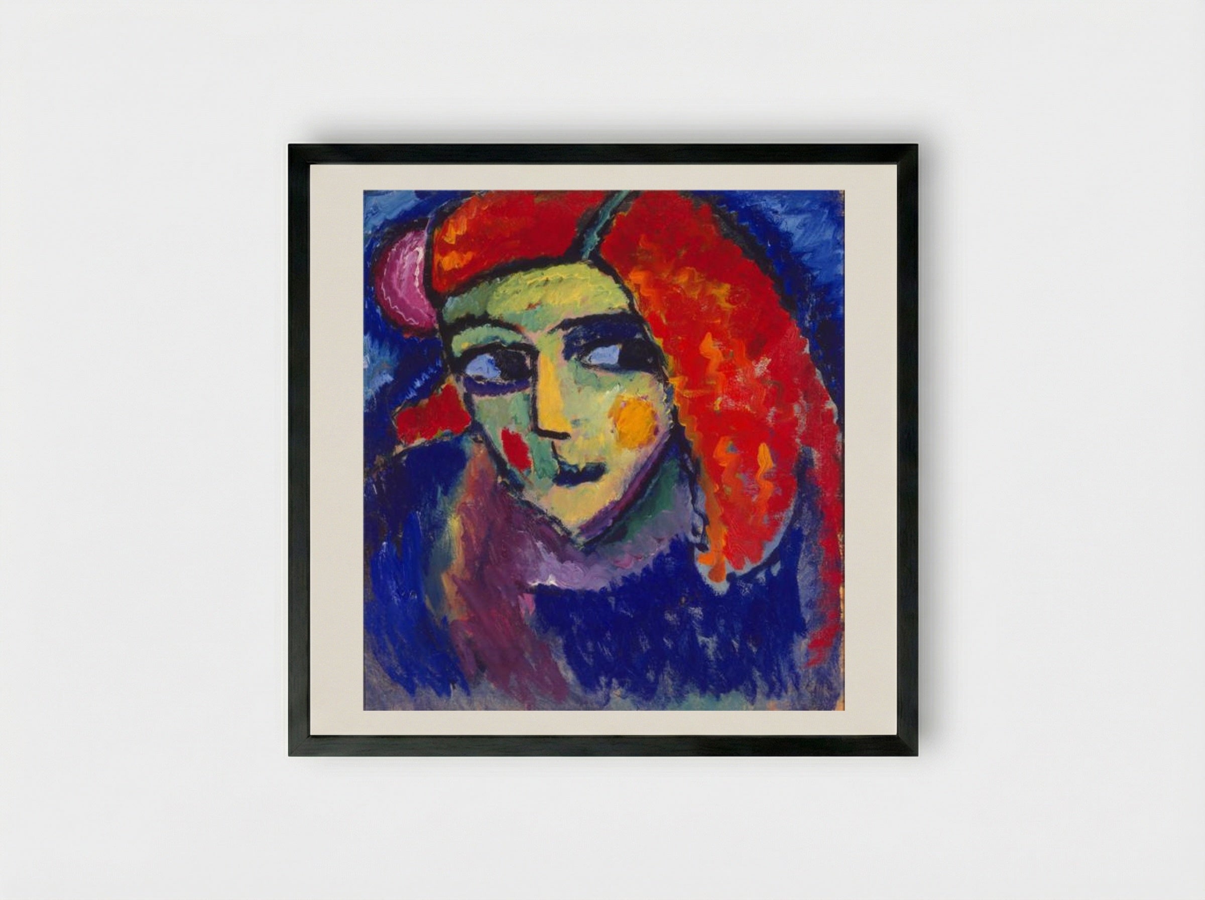 Pale Woman with Red Hair - Alexej von Jawlensky - Framed Print Black