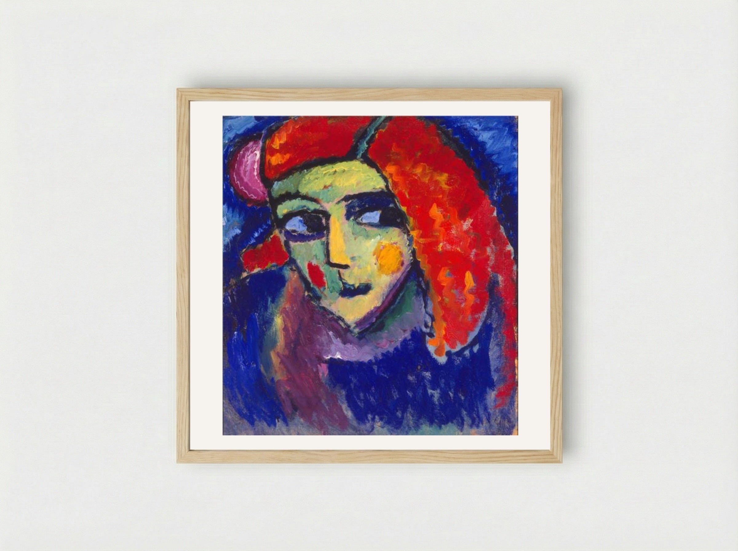 Pale Woman with Red Hair - Alexej von Jawlensky - Framed Print Wood