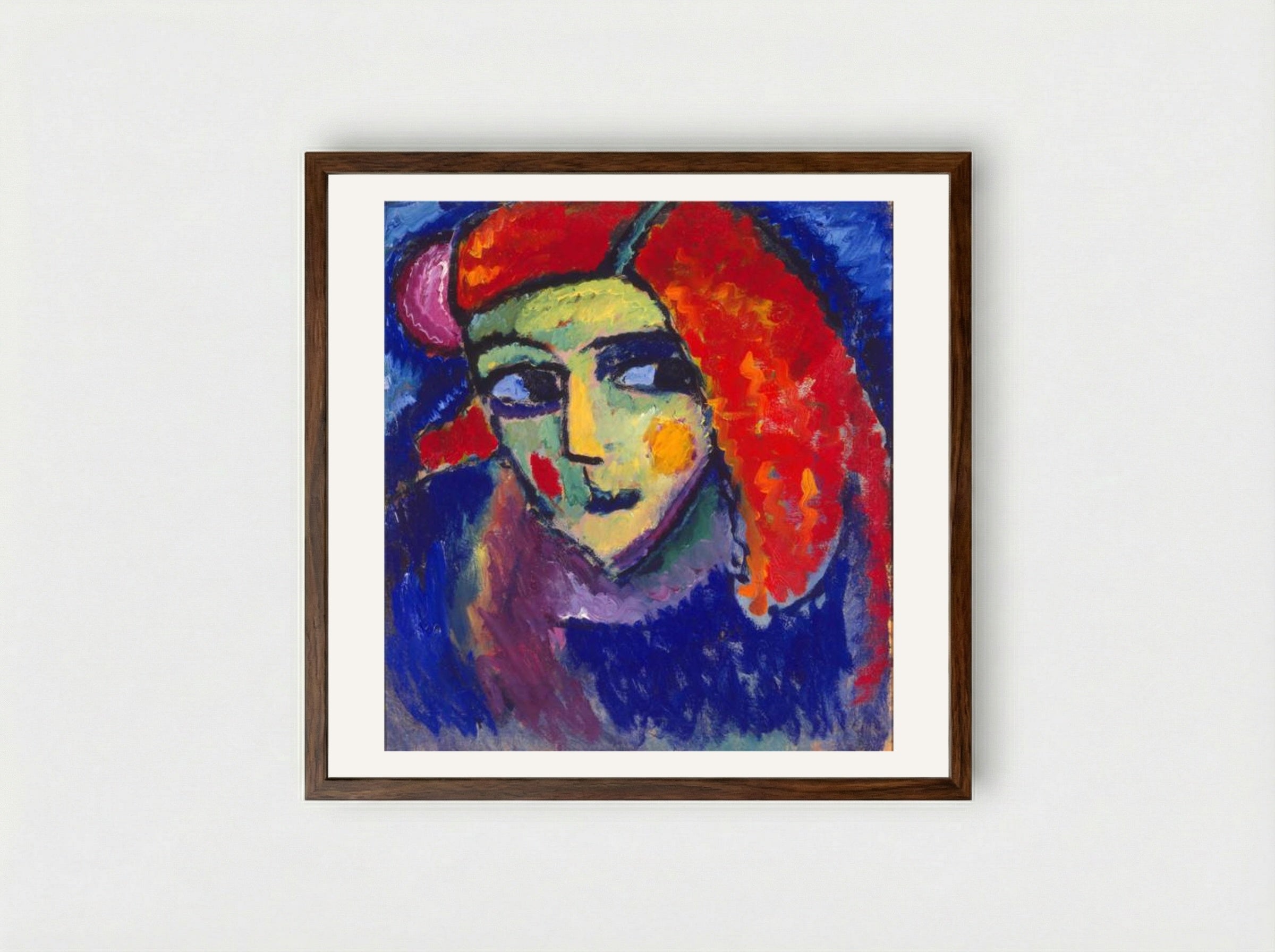 Pale Woman with Red Hair - Alexej von Jawlensky - Framed Print Dark Wood
