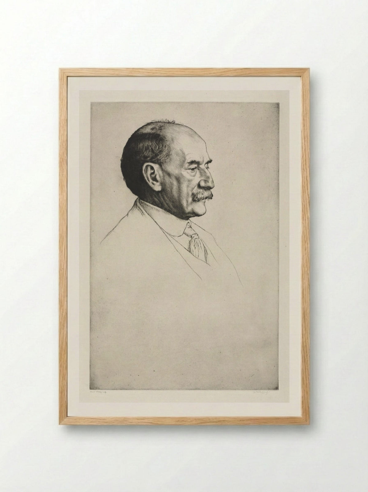 Thomas Hardy, Facing Right - William Strang - Framed Print Wood
