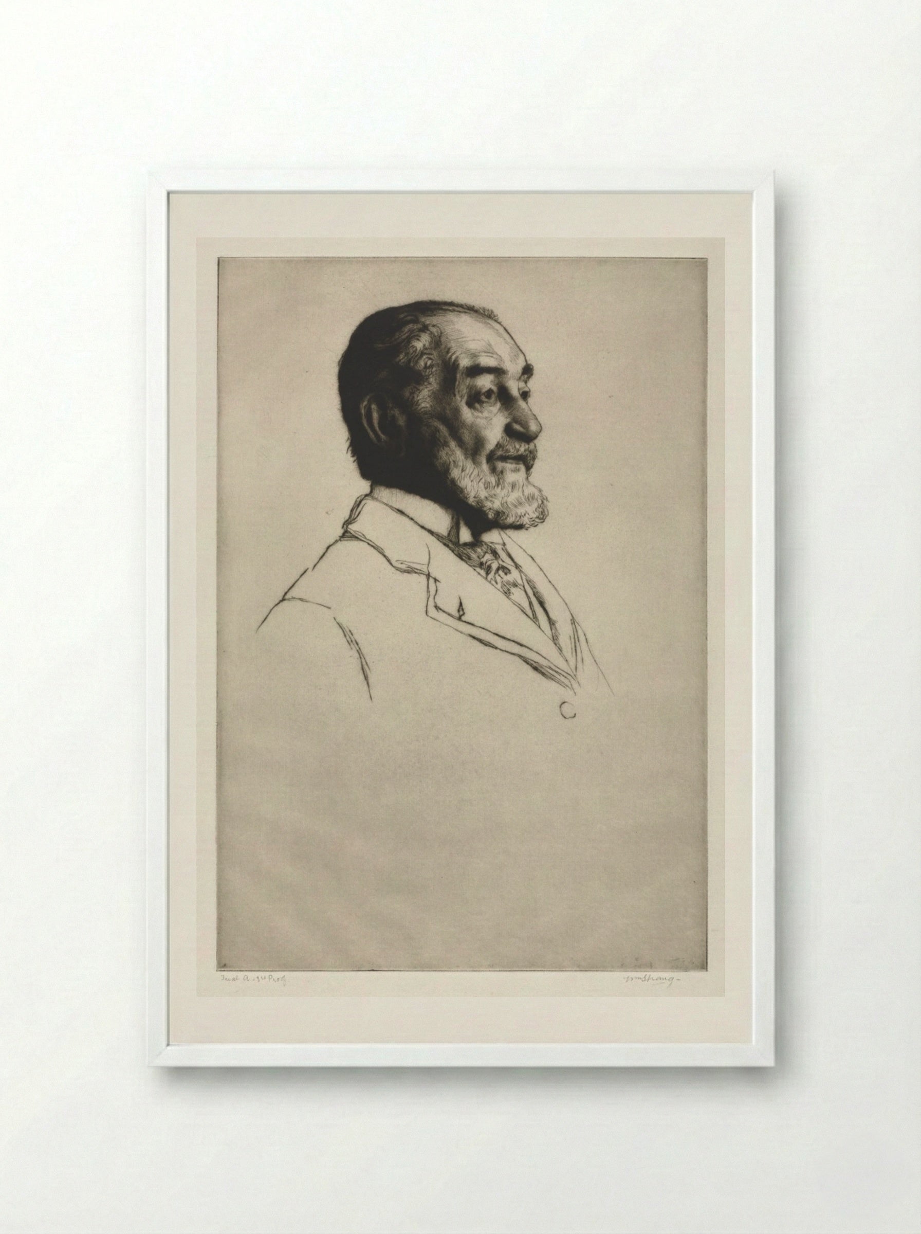 Frederick Harrison - William Strang - Framed Print White