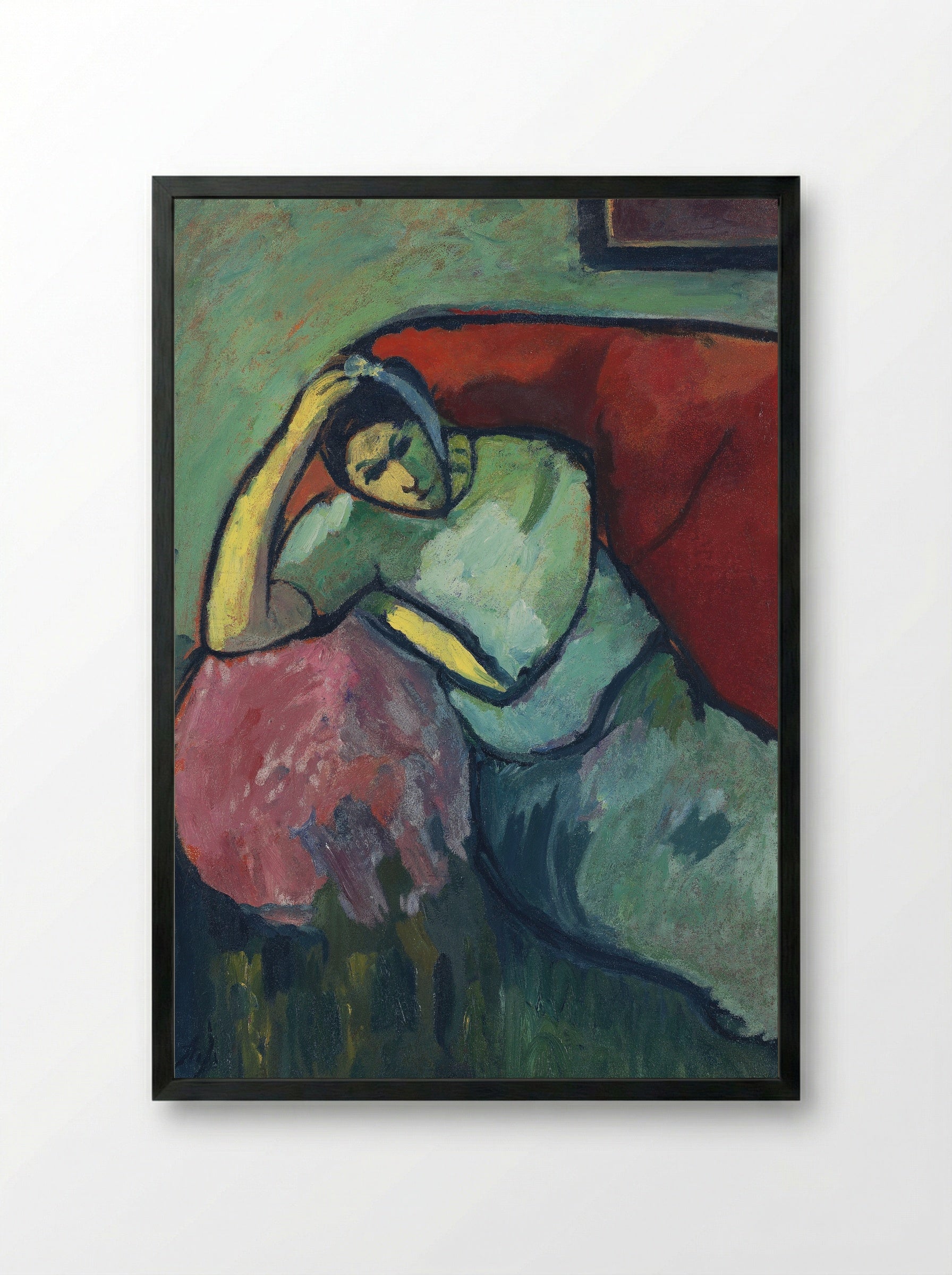 Sitzende Frau - Alexej von Jawlensky - Framed Print Black