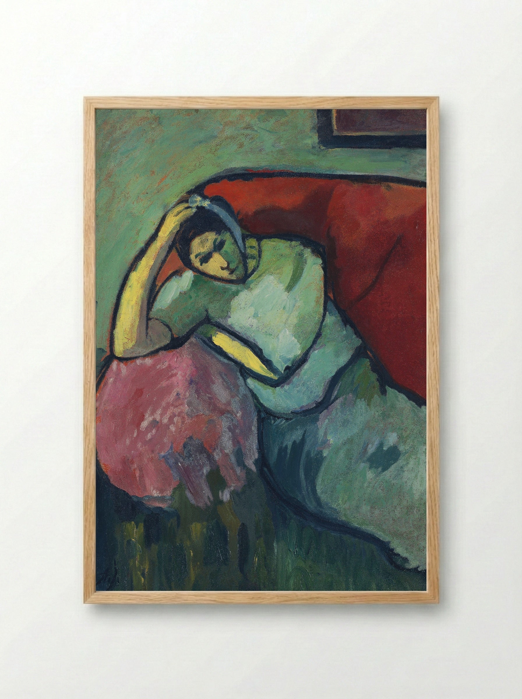 Sitzende Frau - Alexej von Jawlensky - Framed Print Wood