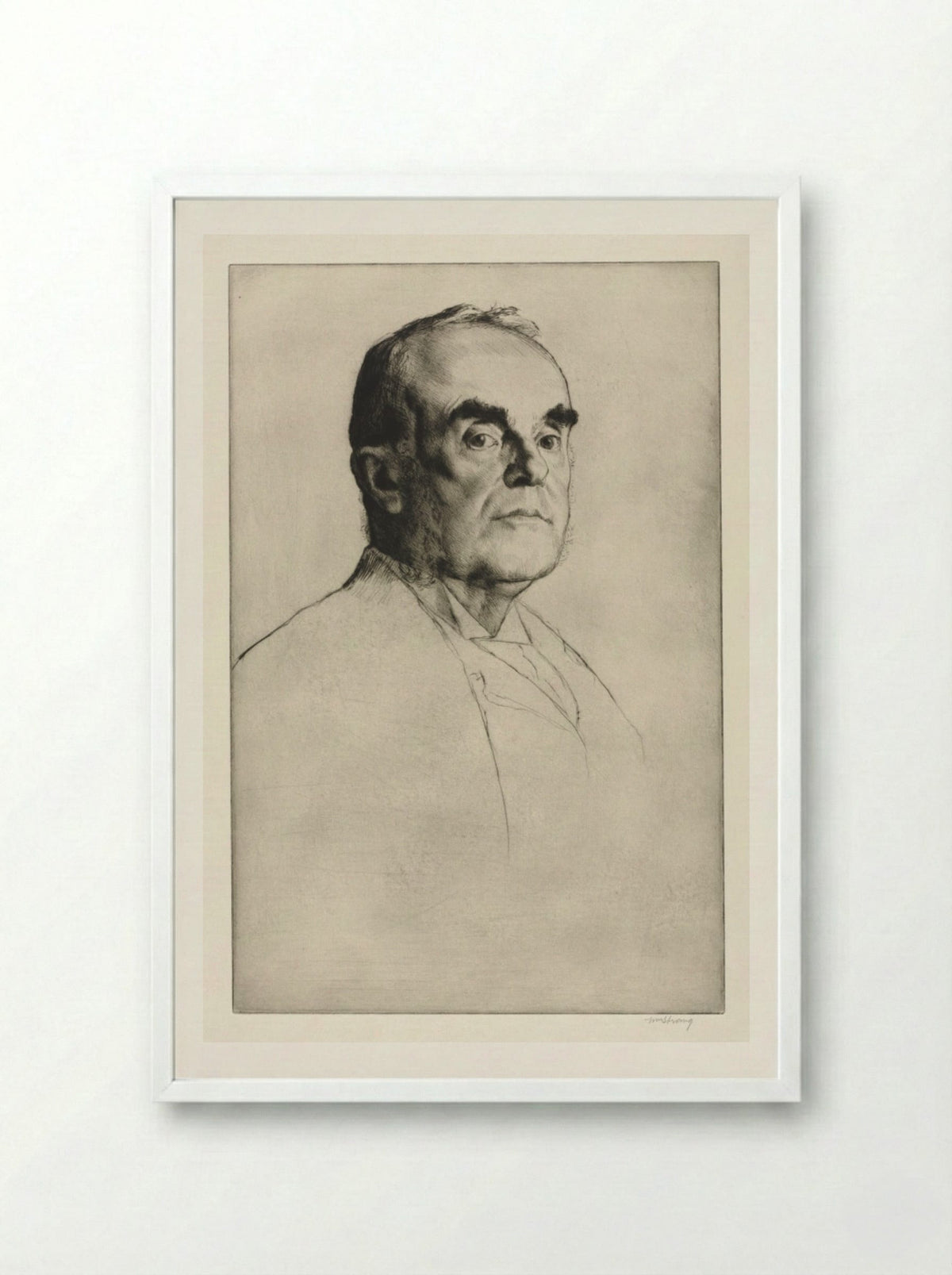 James E. Christie - William Strang - Framed Print White