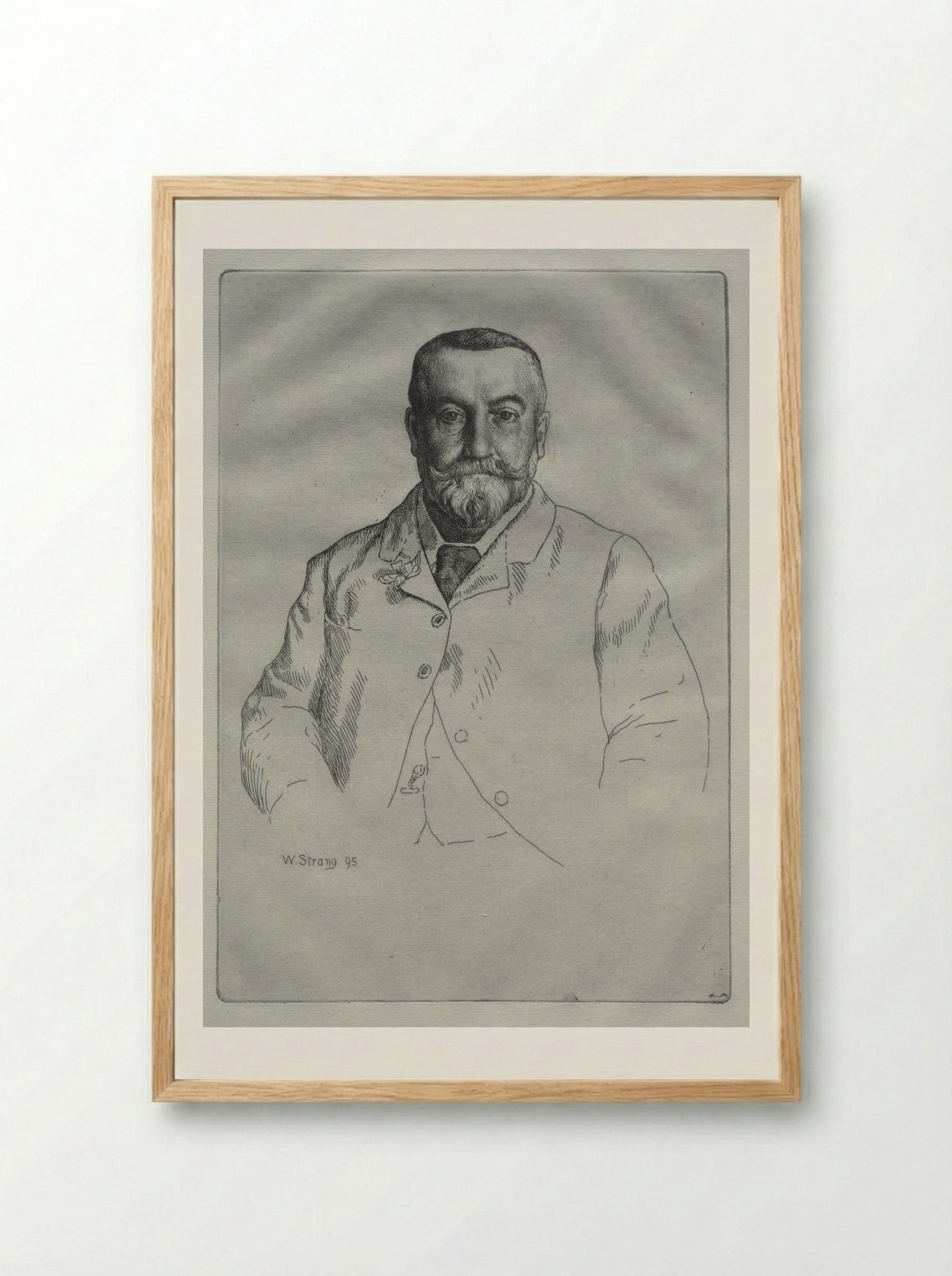 Portrait of H. Cock - William Strang - Framed Print Wood