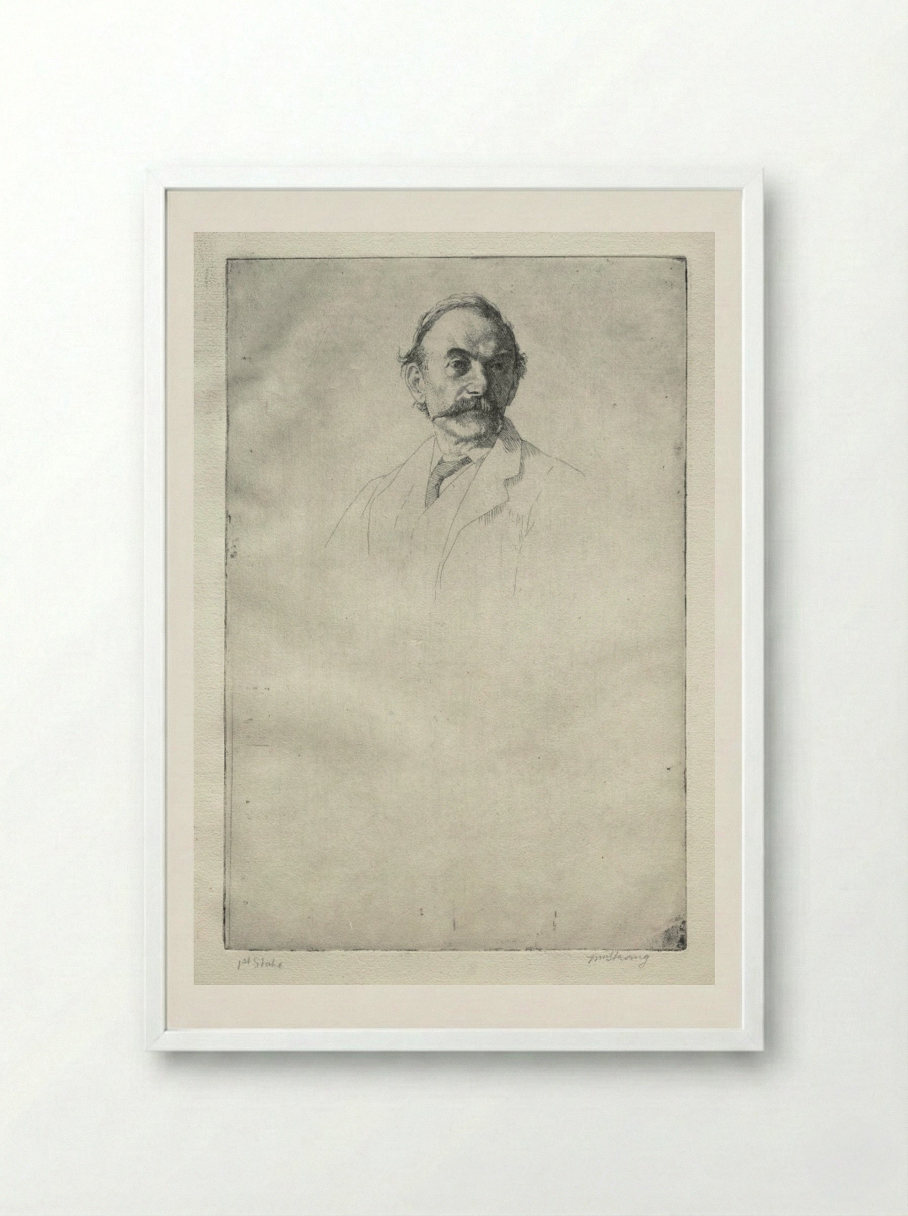Thomas Hardy, No. 1 - William Strang - Framed Print White