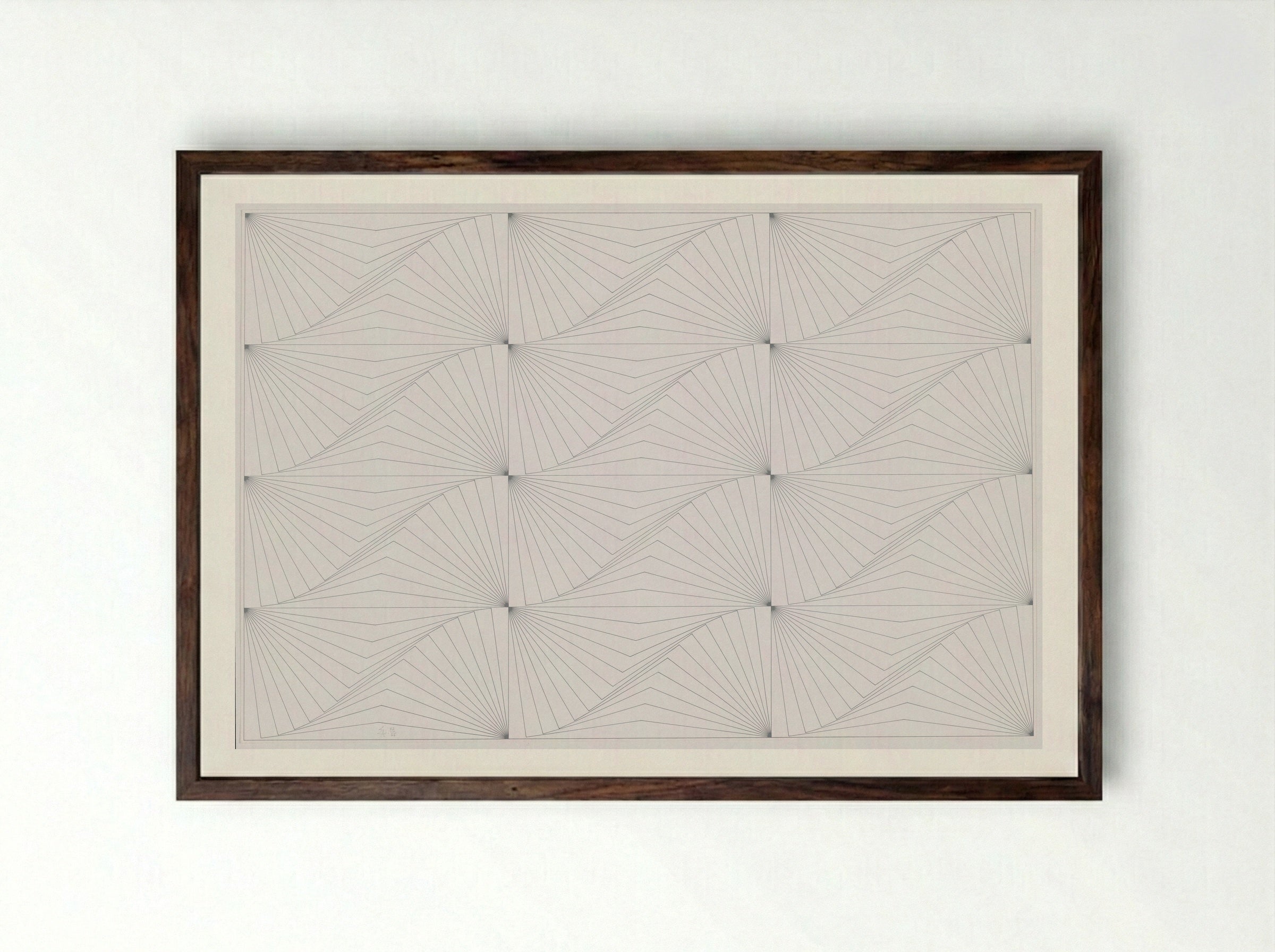 Genève Blanc - Edna Andrade - Framed Print Dark Wood