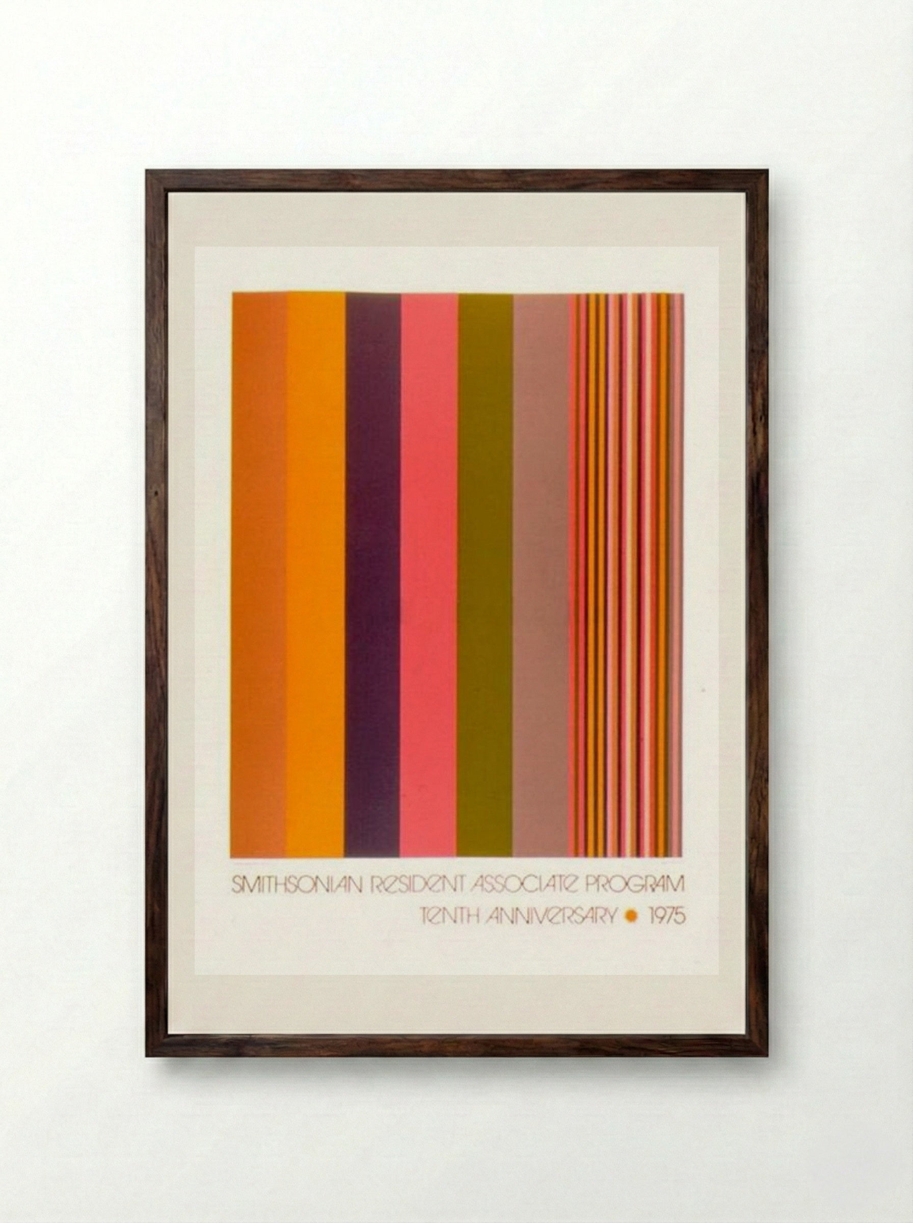 Smithsonian Resident Associate Program Tenth Anniversary Poster - Gene Davis - Framed Print Dark Wood
