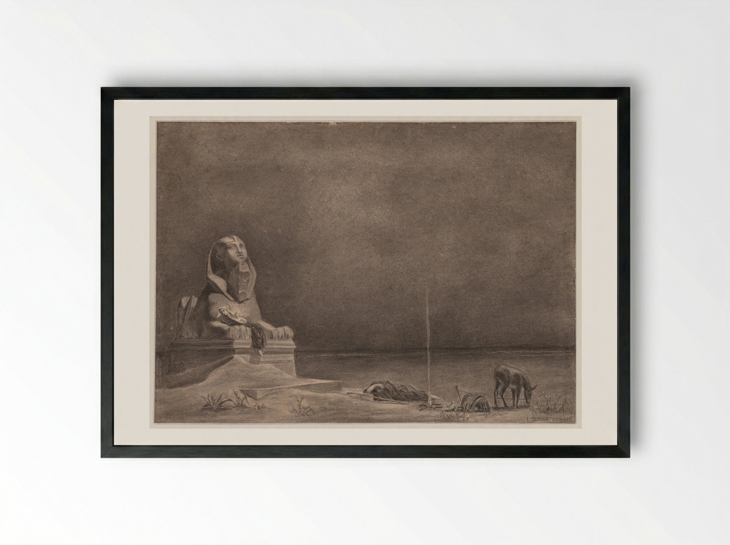 The Rest on the Flight into Egypt - Luc-Olivier Merson - Framed Print Black