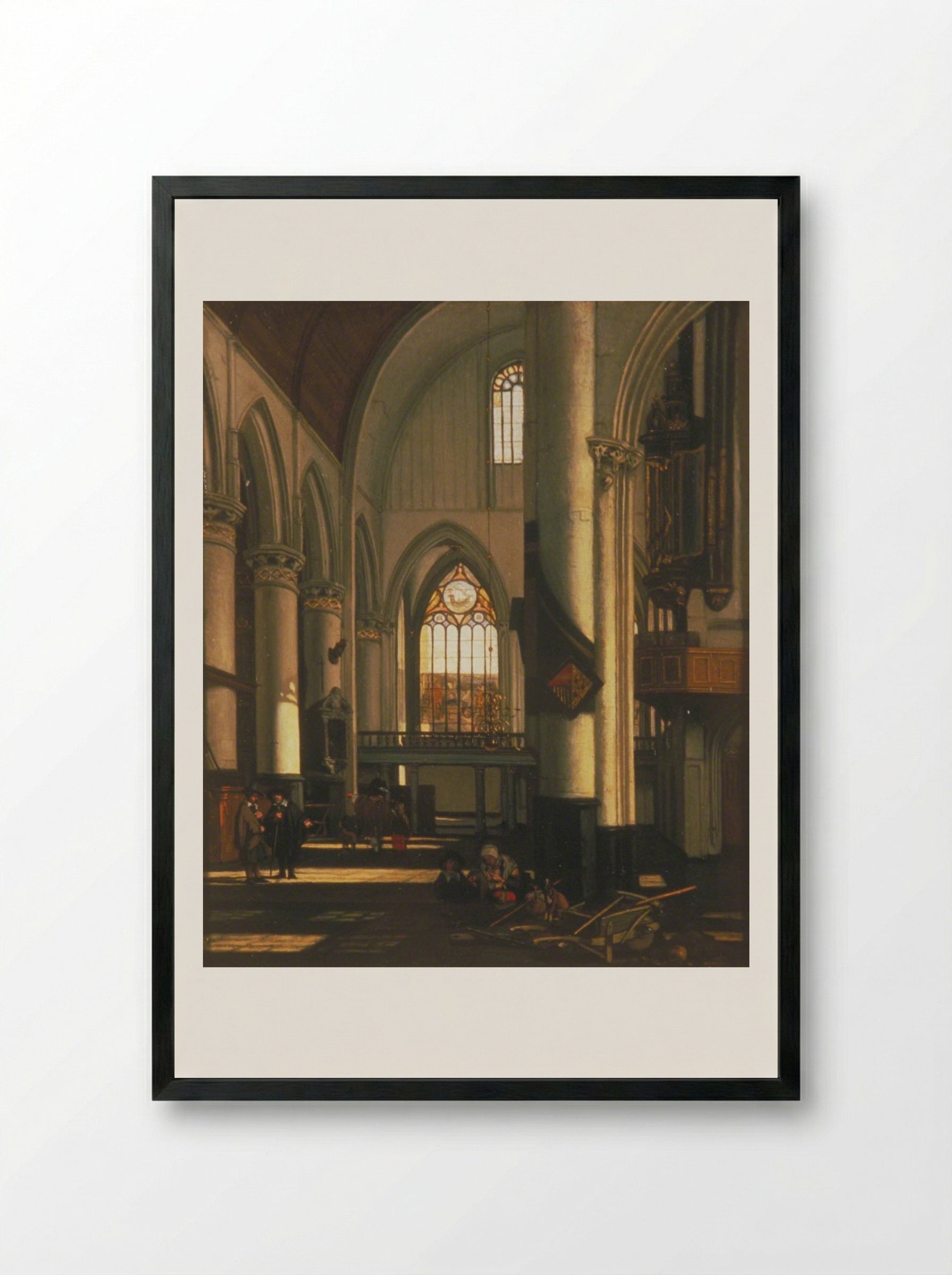 Interior of a Church - Emanuel de Witte - Framed Print Black