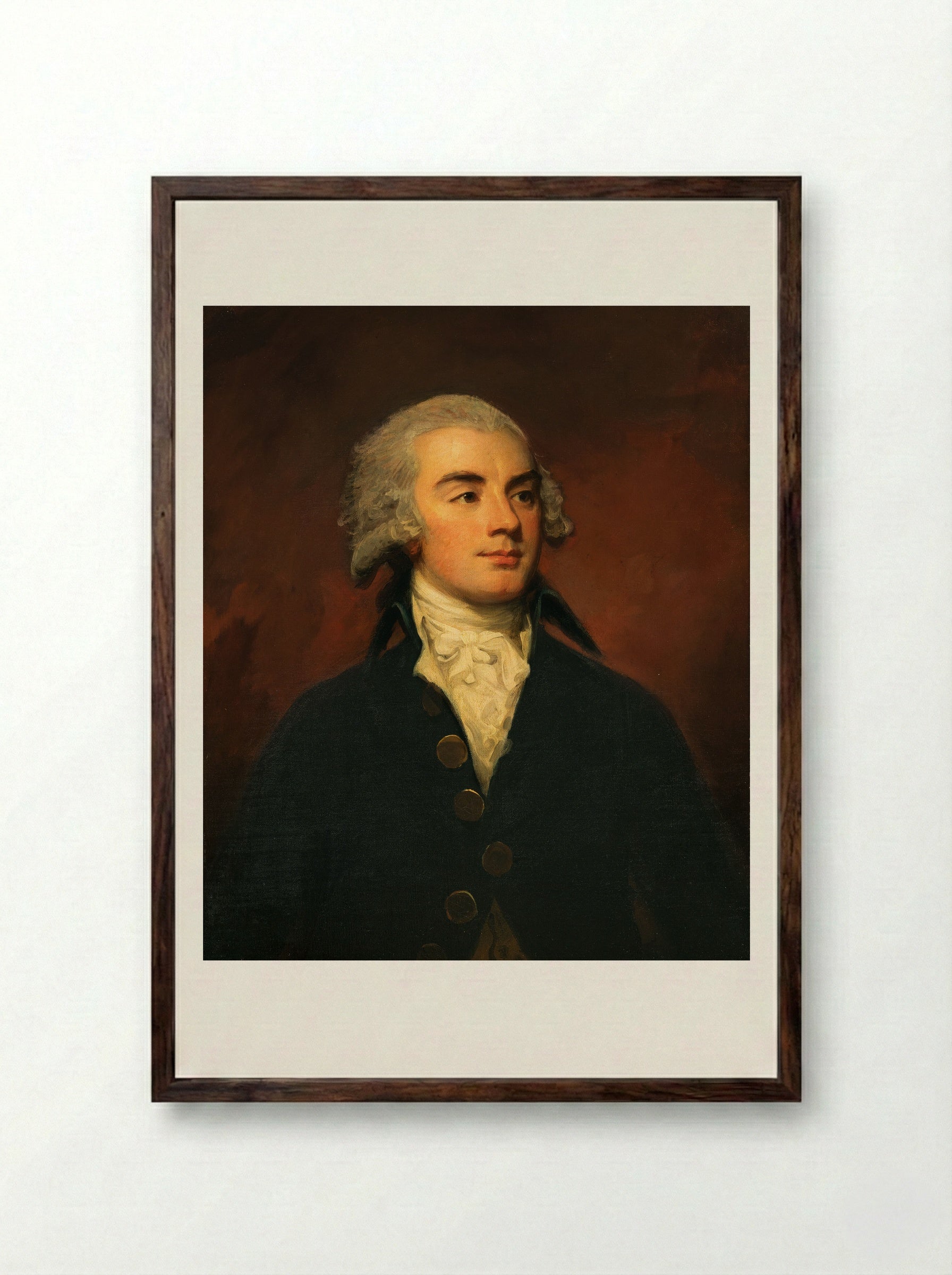 Hugh Scott of Harden - George Romney - Framed Print Dark Wood