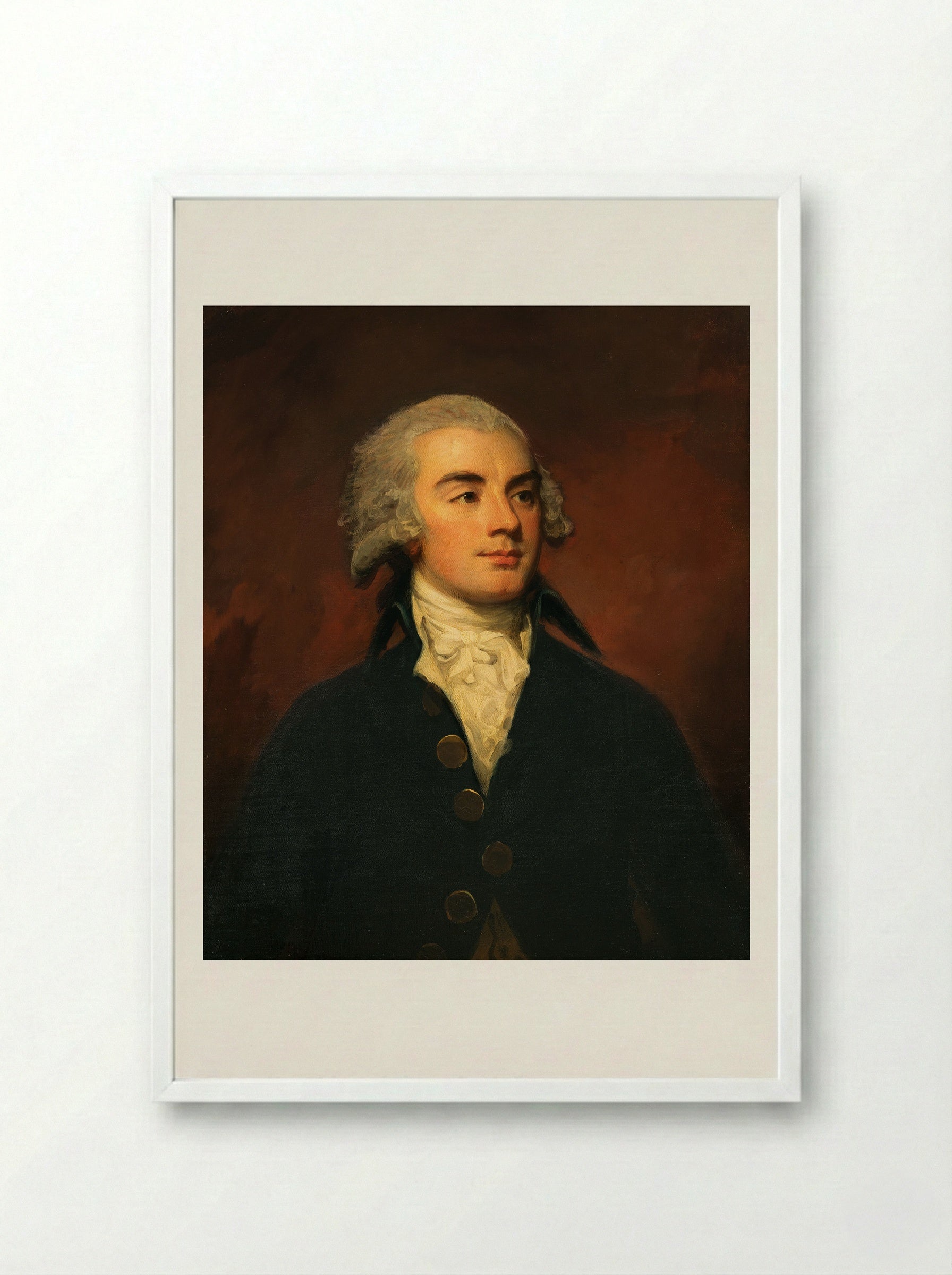 Hugh Scott of Harden - George Romney - Framed Print White