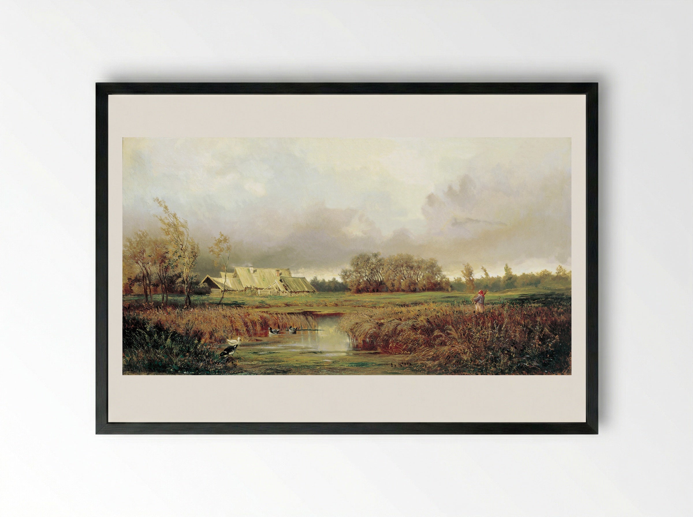 Marsh in Autumn - Efim Volkov - Framed Print Black