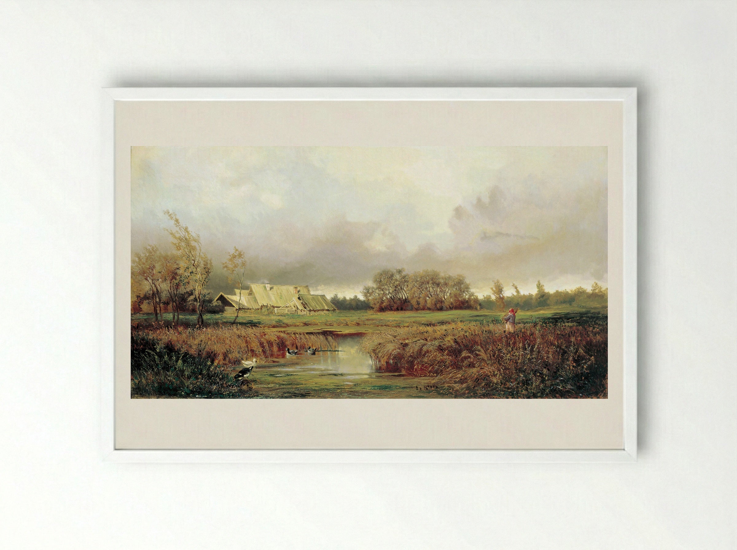 Marsh in Autumn - Efim Volkov - Framed Print White